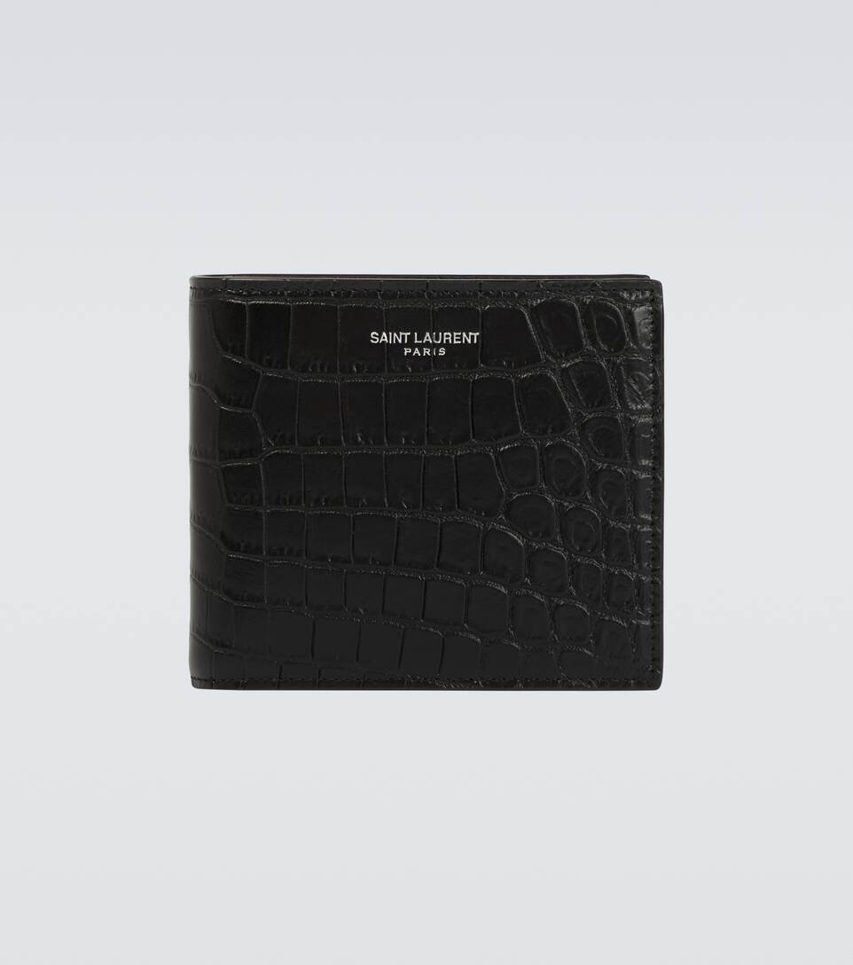 East/West embossed leather wallet - 1