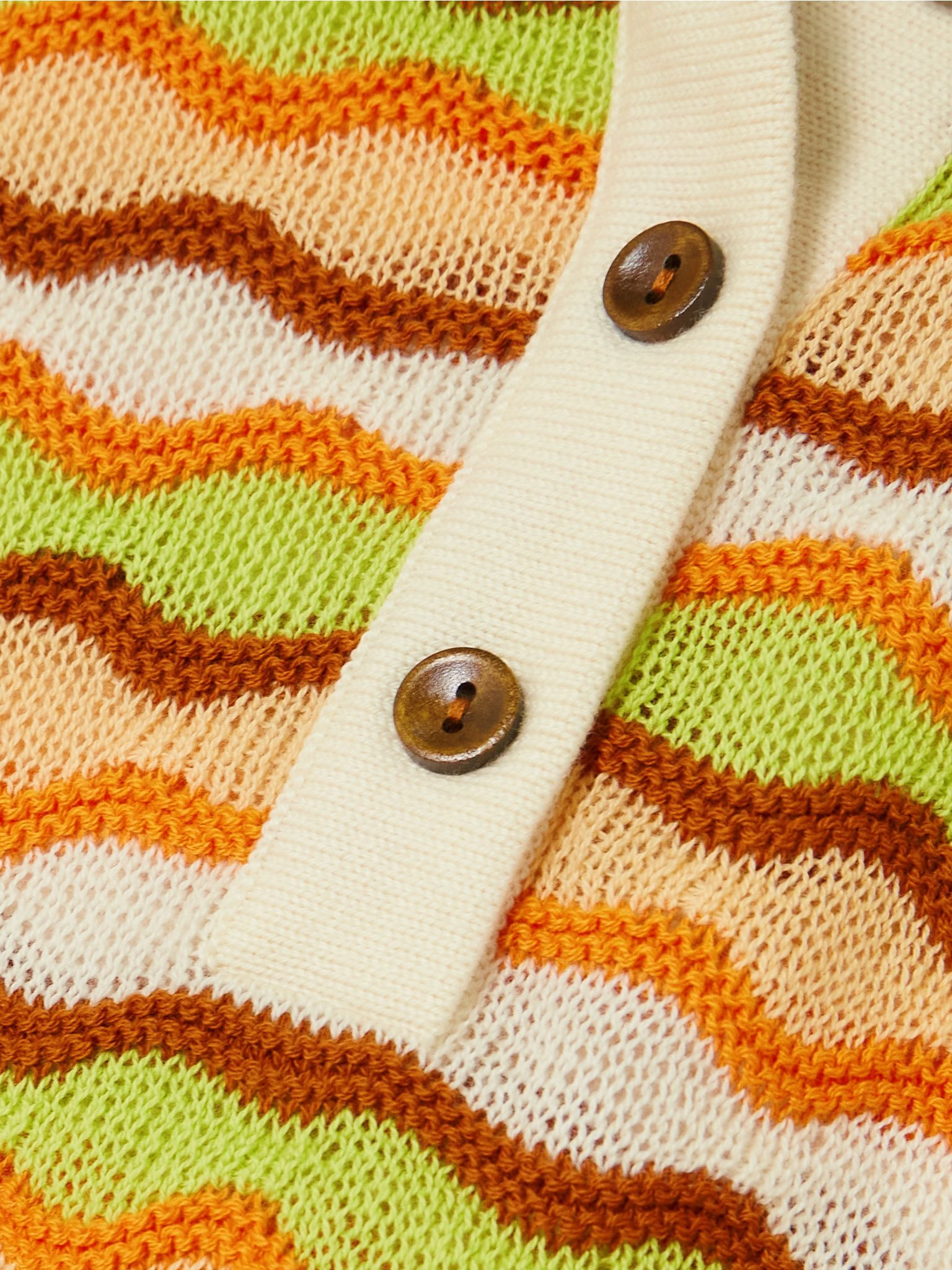 Mullu striped cotton polo shirt Orange - 4
