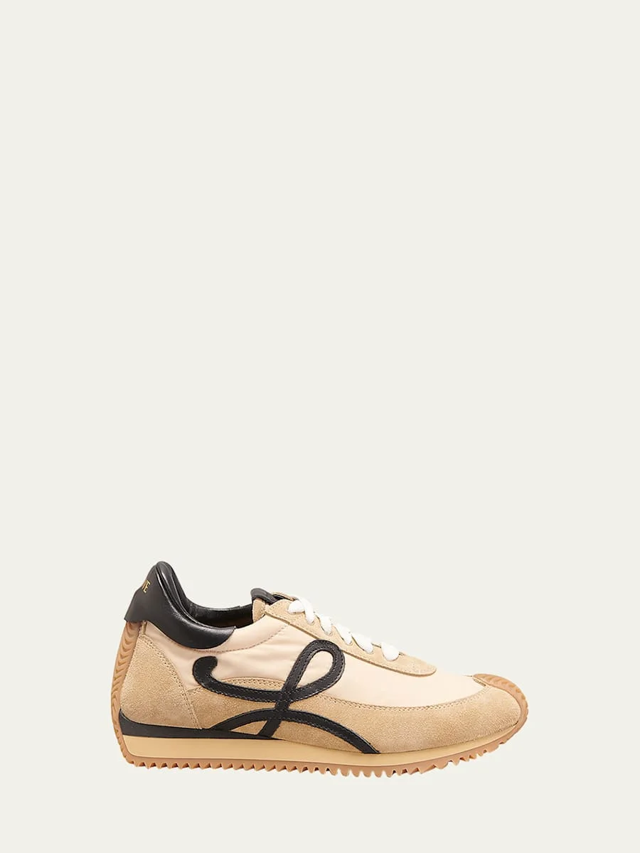 Flow Mixed Leather Runner Sneakers - 1
