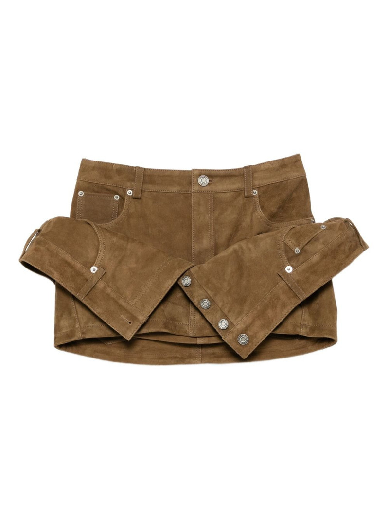 layered suede mini skirt 1
