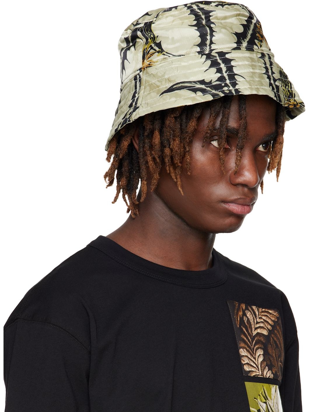 Yellow & Black Printed Bucket Hat - 2