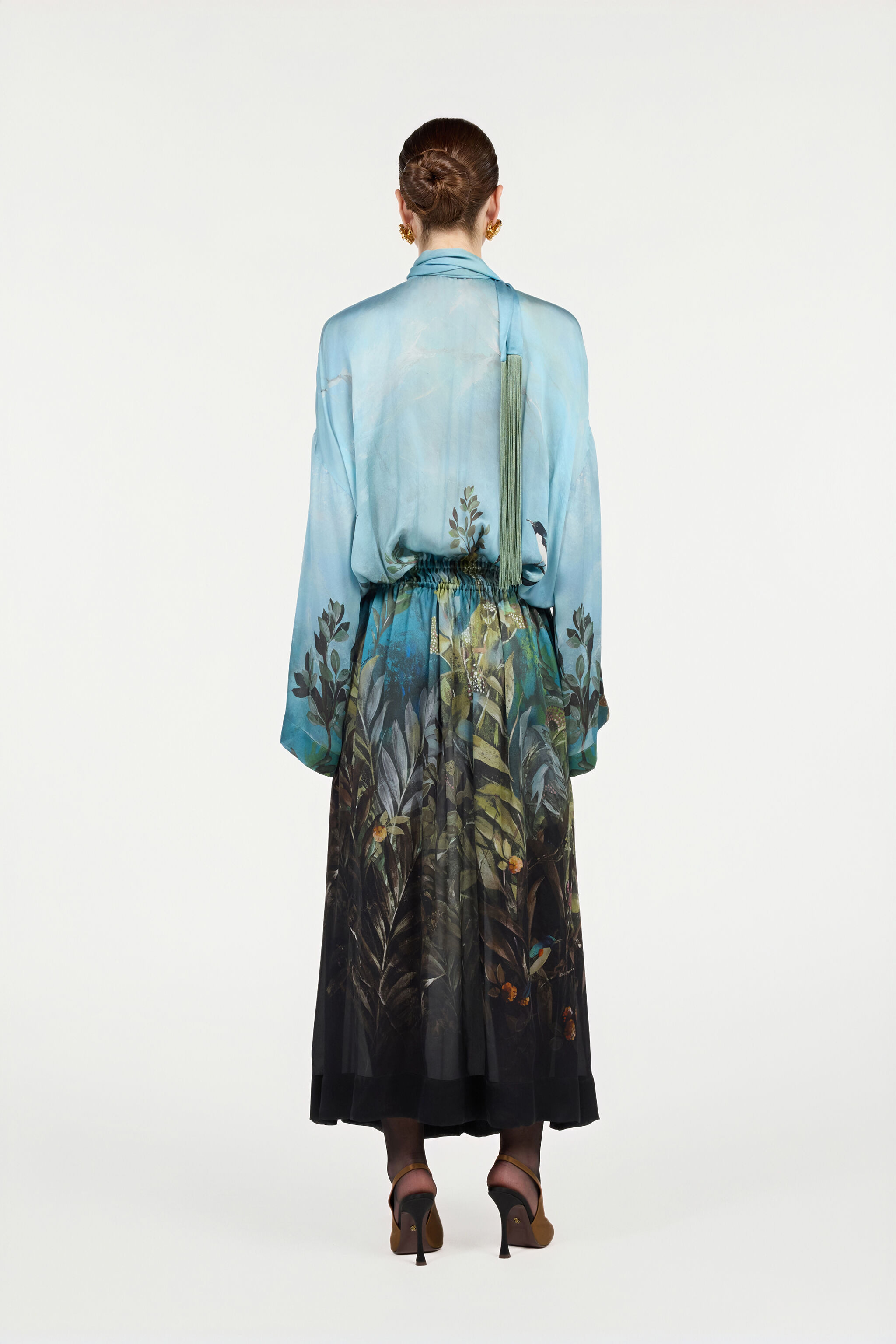 Silk Dress with Nature Print - 4