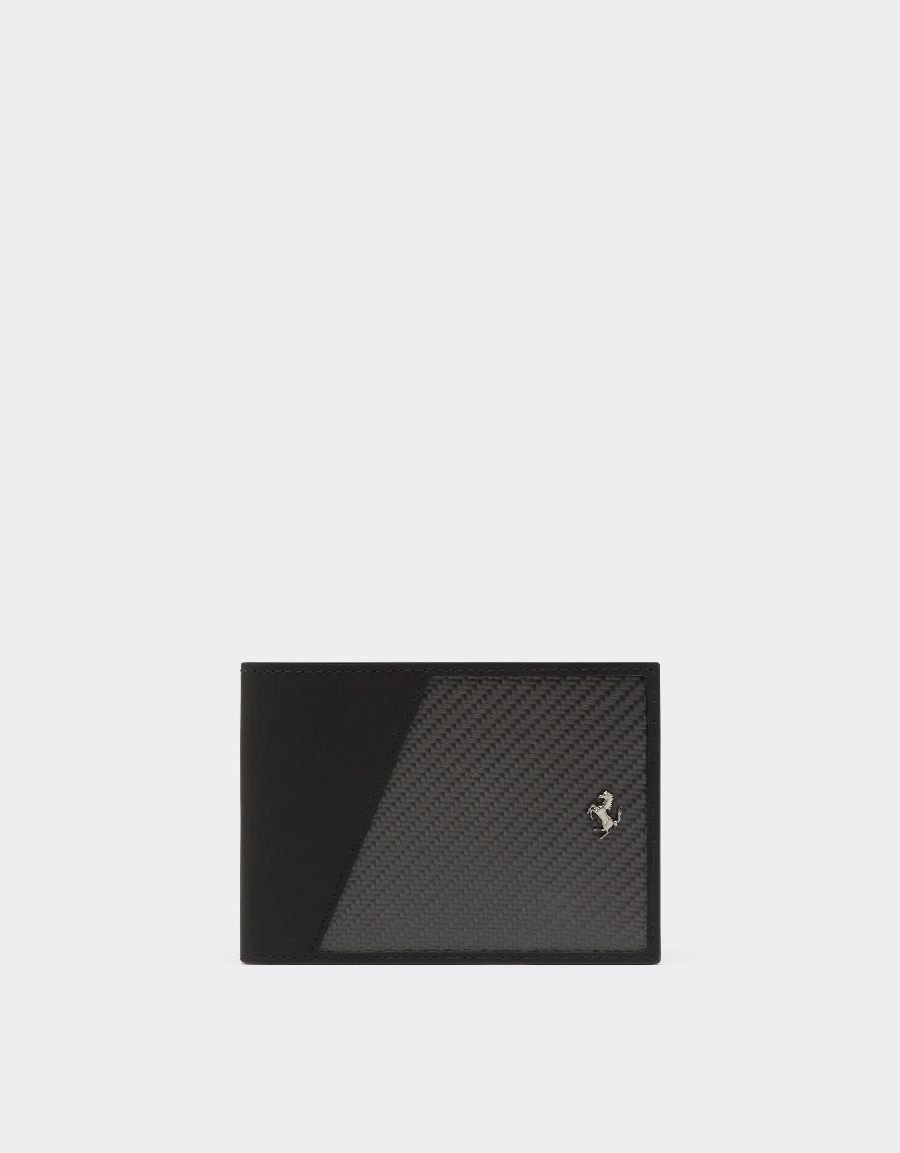 Horizontal leather and carbon fiber wallet - 1