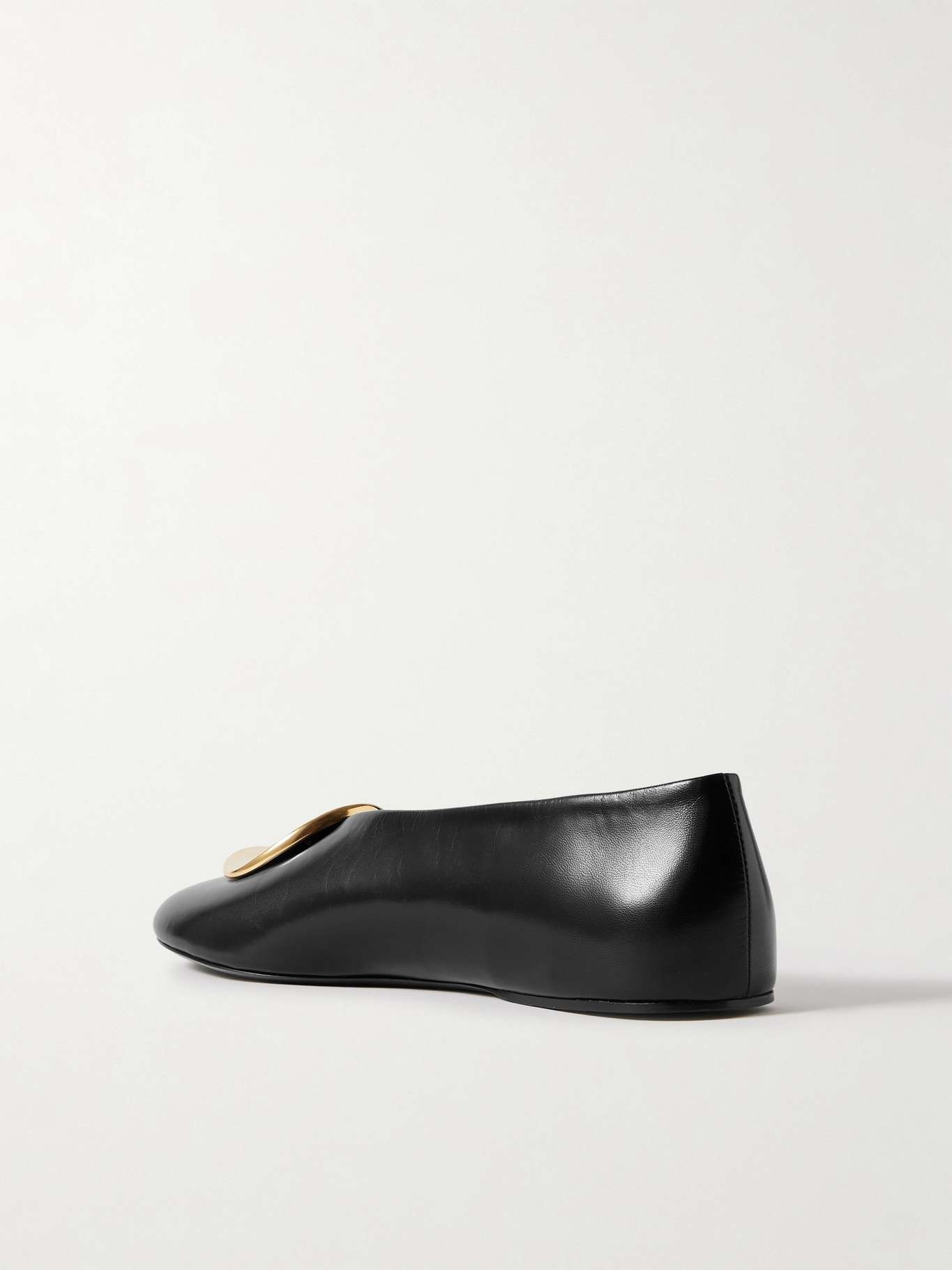 Embellished leather ballet flats Black - 3