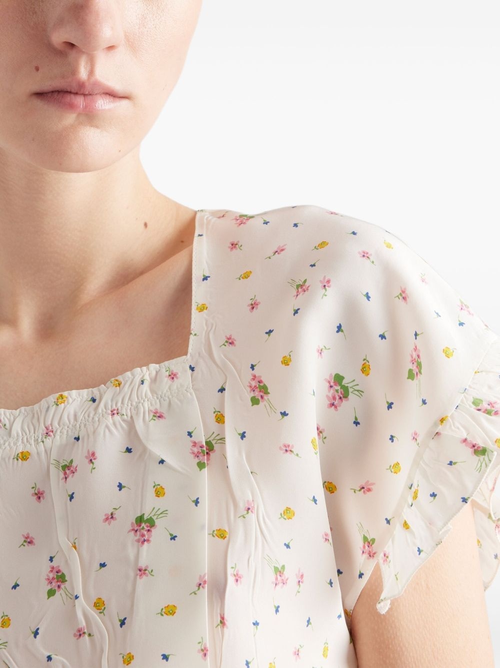 floral-print crop top - 4
