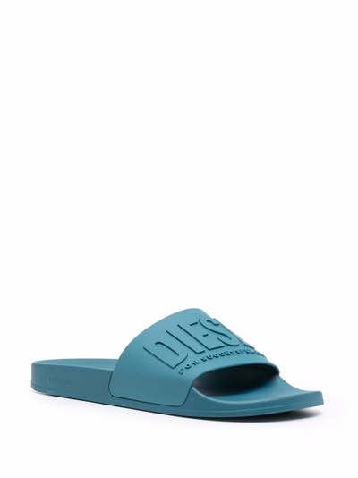 Diesel embossed-logo open-toe slides outlook