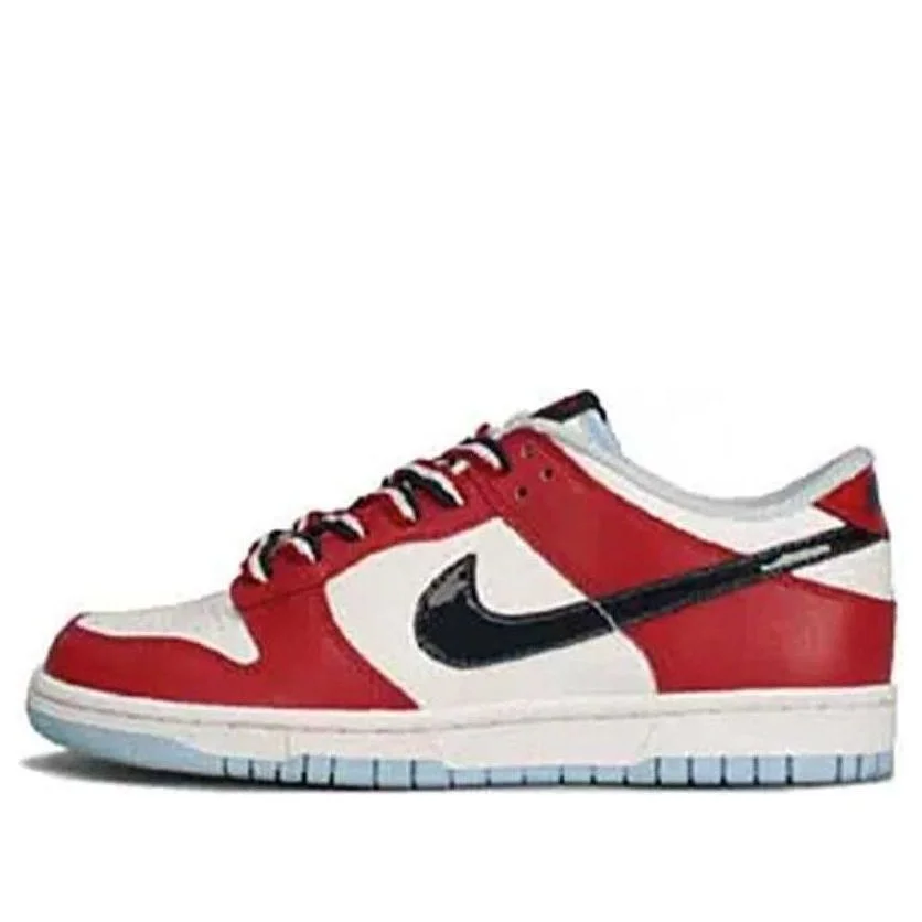 (WMNS) Nike Dunk Low 'White Mid Navy-Deep Red' 309324-144 - 1