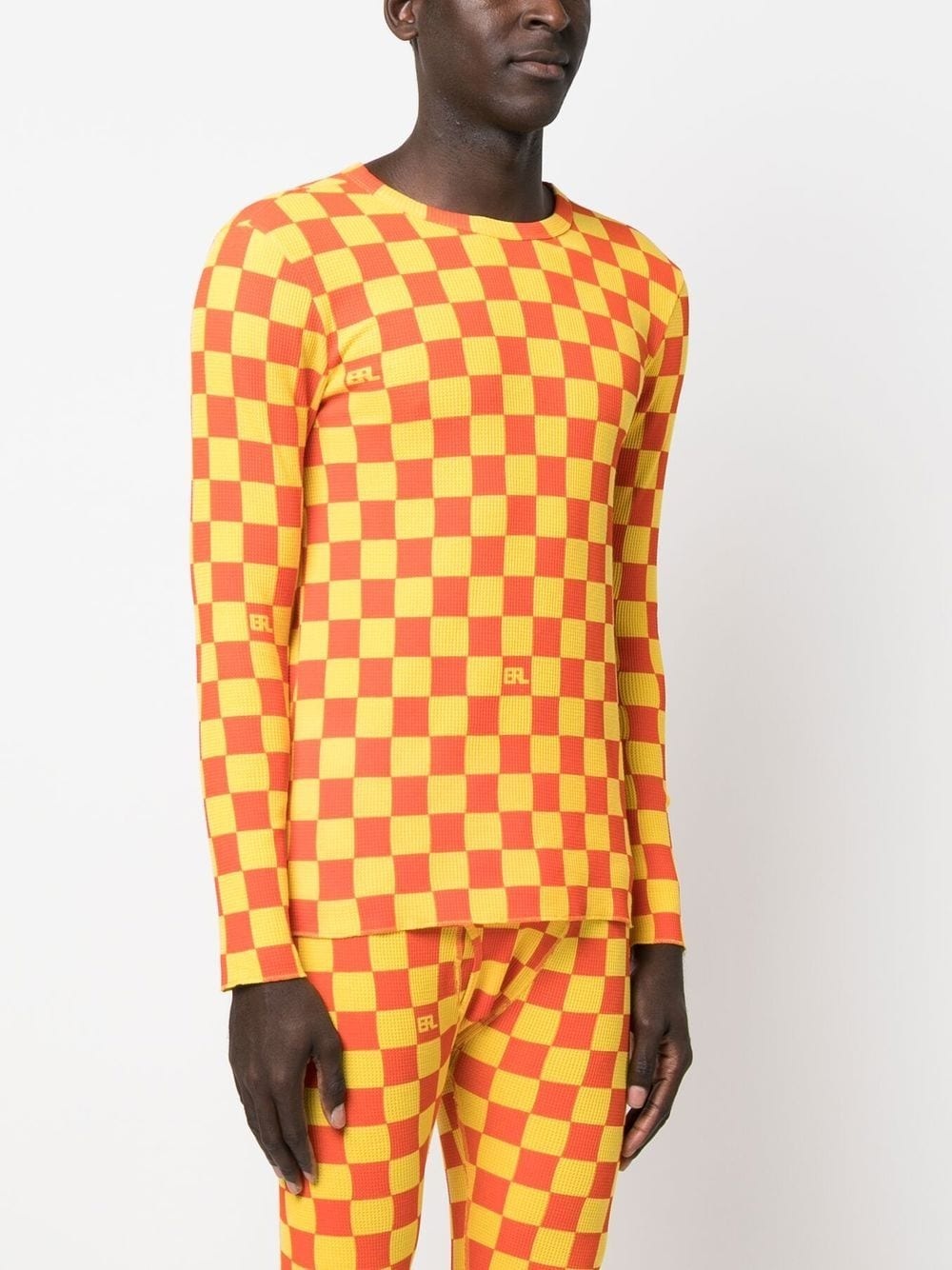 logo checkerboard print T-shirt - 3