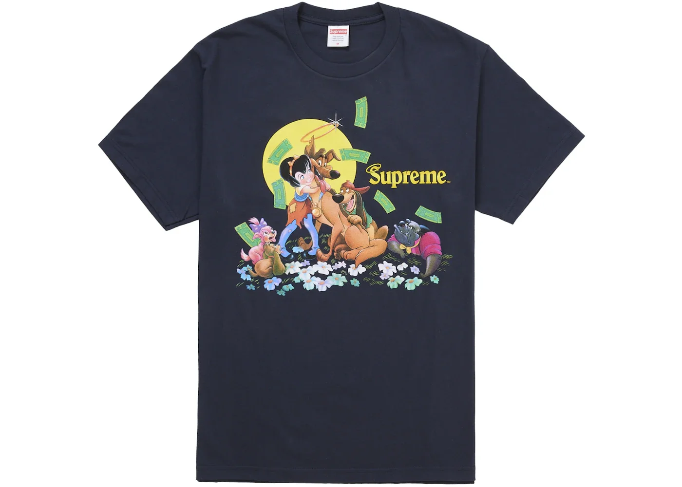 Supreme All Dogs Go To Heaven Tee Navy - 1