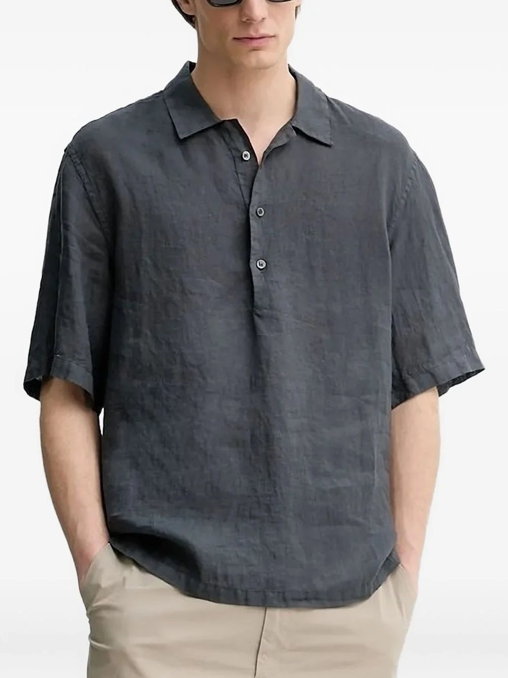 linen polo shirt - 1