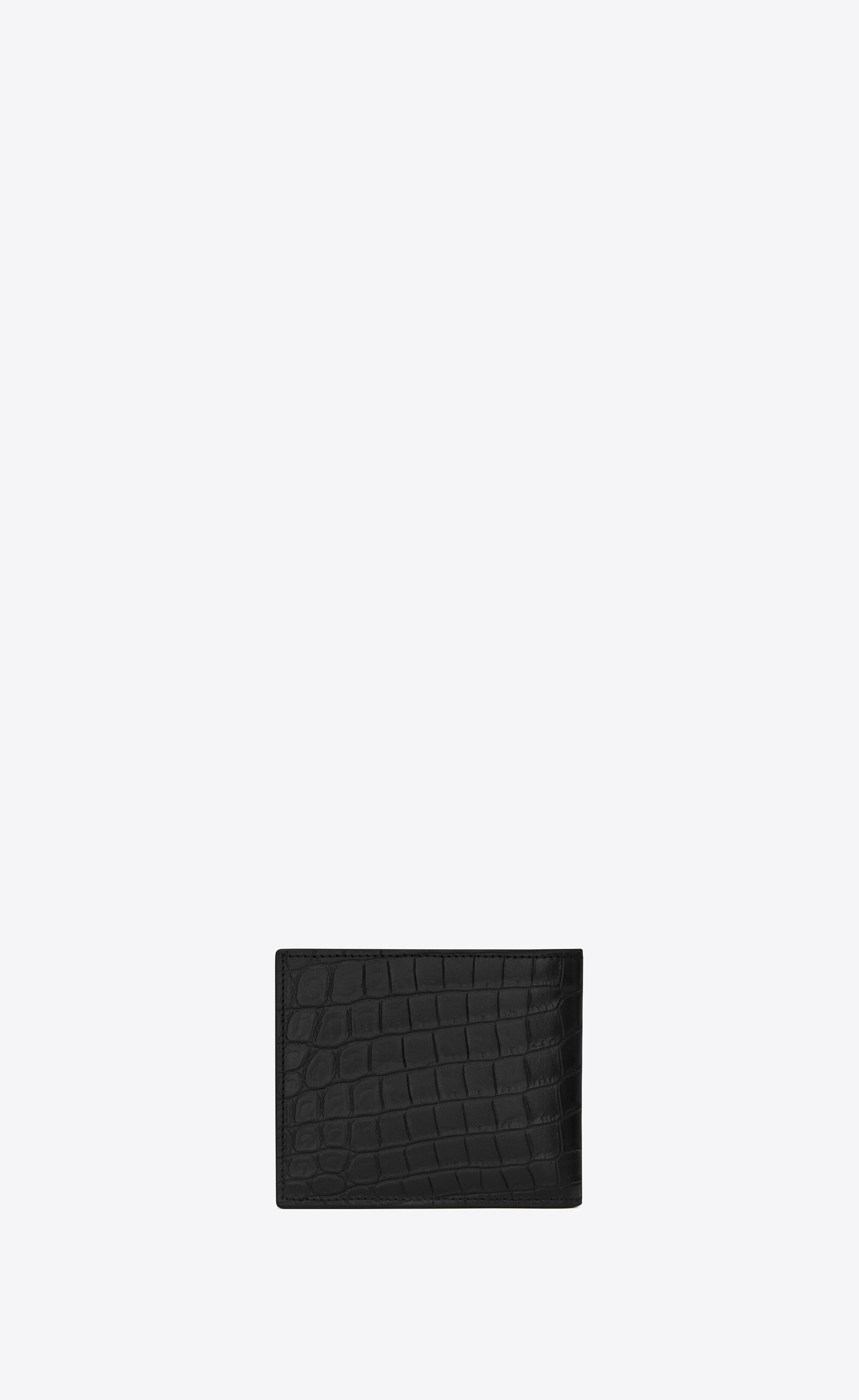 east/west wallet in crocodile embossed leather - 2