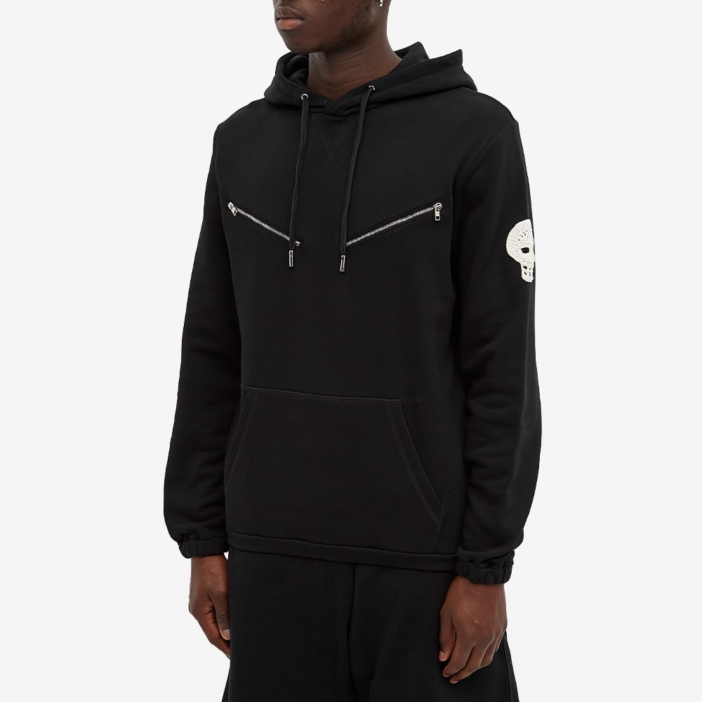 Alexander McQueen Zip Skull Patch Popover Hoody - 4