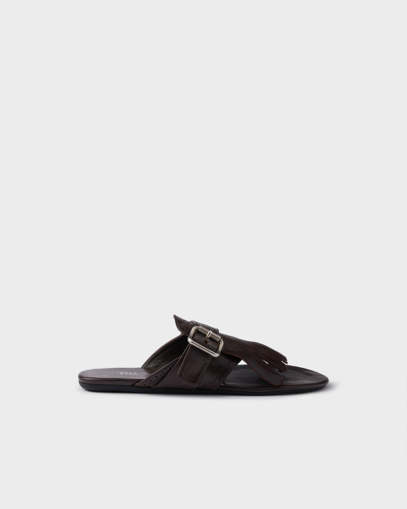 Prada Shuffle leather thong sandals outlook