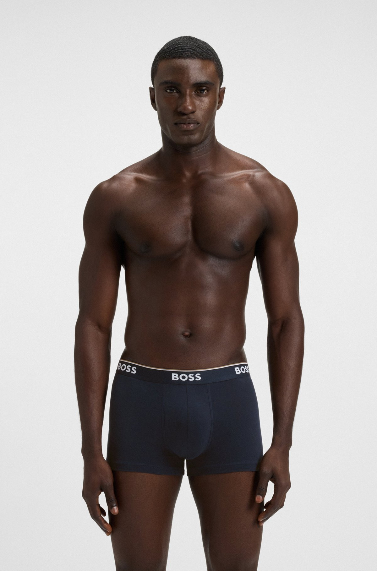THREE-PACK OF STRETCH-COTTON TRUNKS WITH LOGO WAISTBANDS - 7
