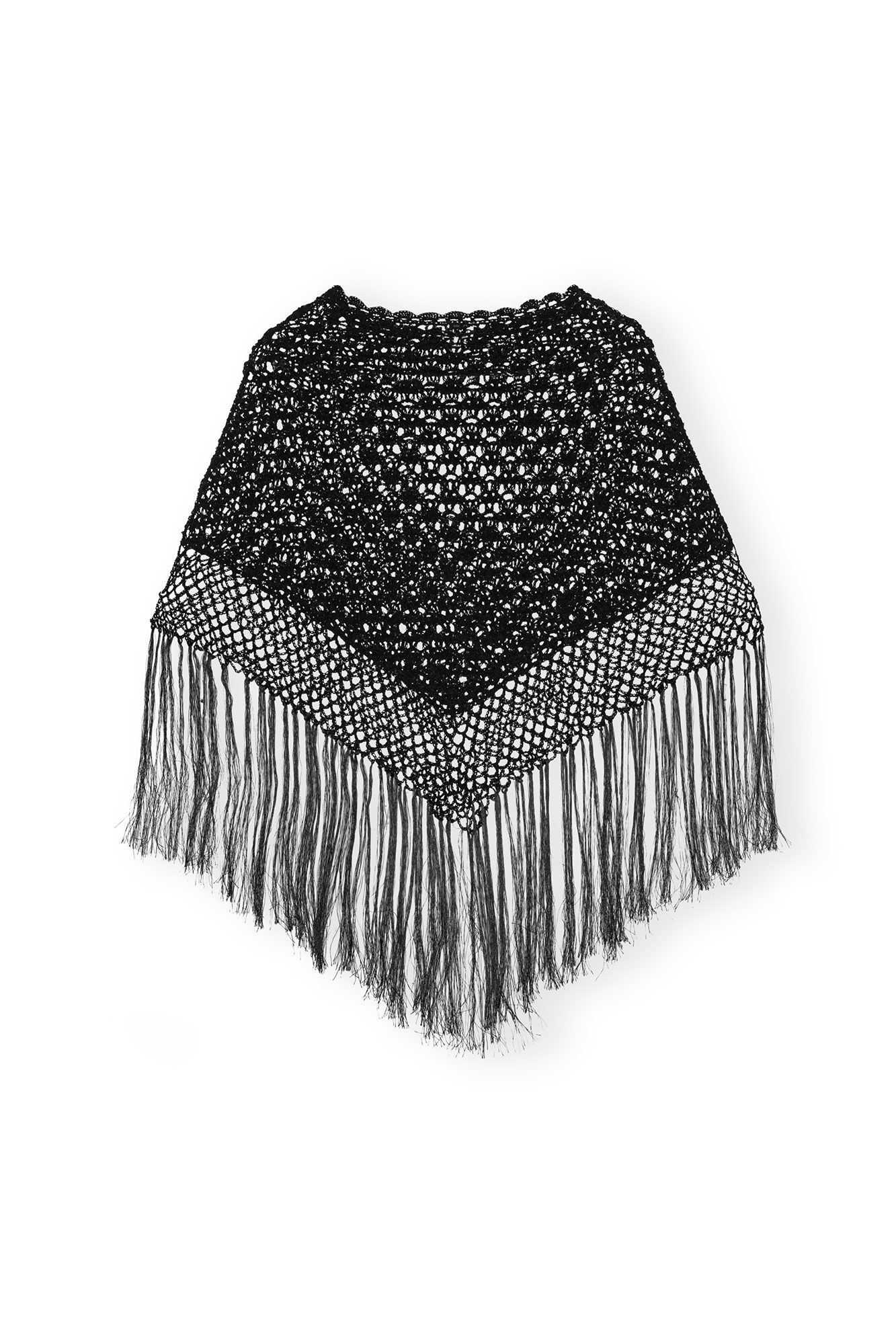 BLACK SHEER LACE PONCHO - 1