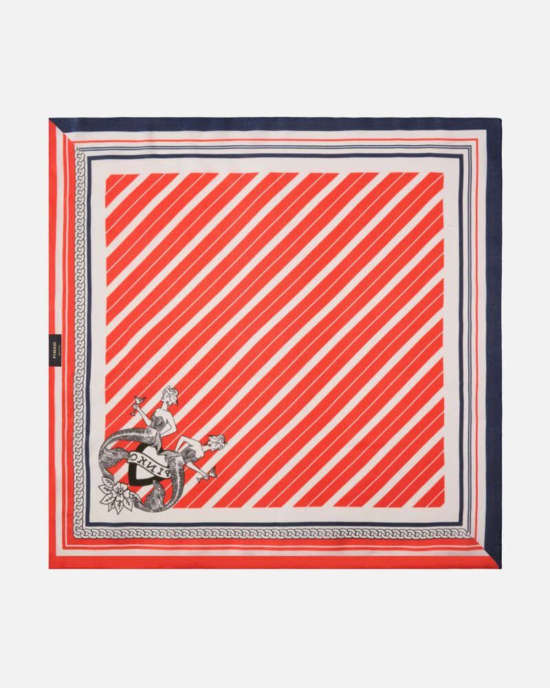 SQUARE SCARF WITH WIDE STRIPES 3