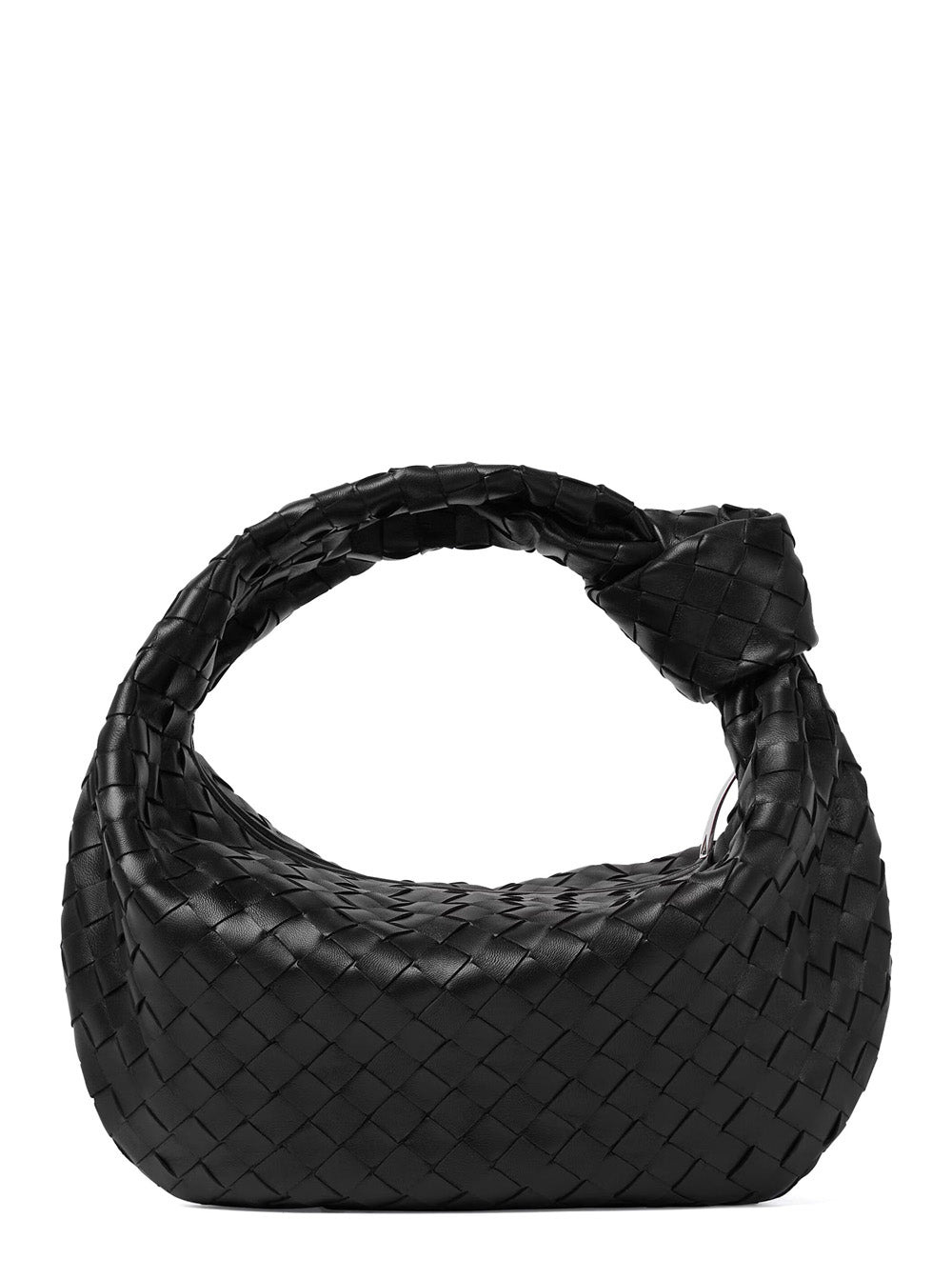Bottega Veneta Women 'Jodie' Black Small Shoulder Bag With Knot Detail And Intrecciato Motif In Leat - 3