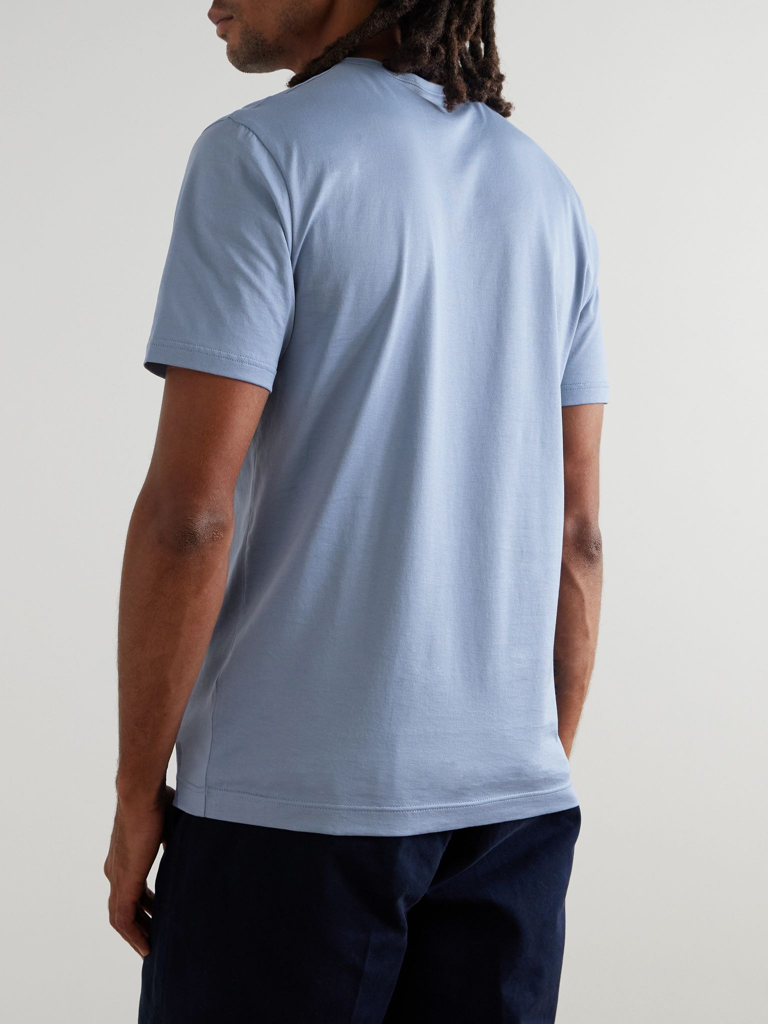 Slim-Fit Cotton-Jersey T-Shirt Blue - 4