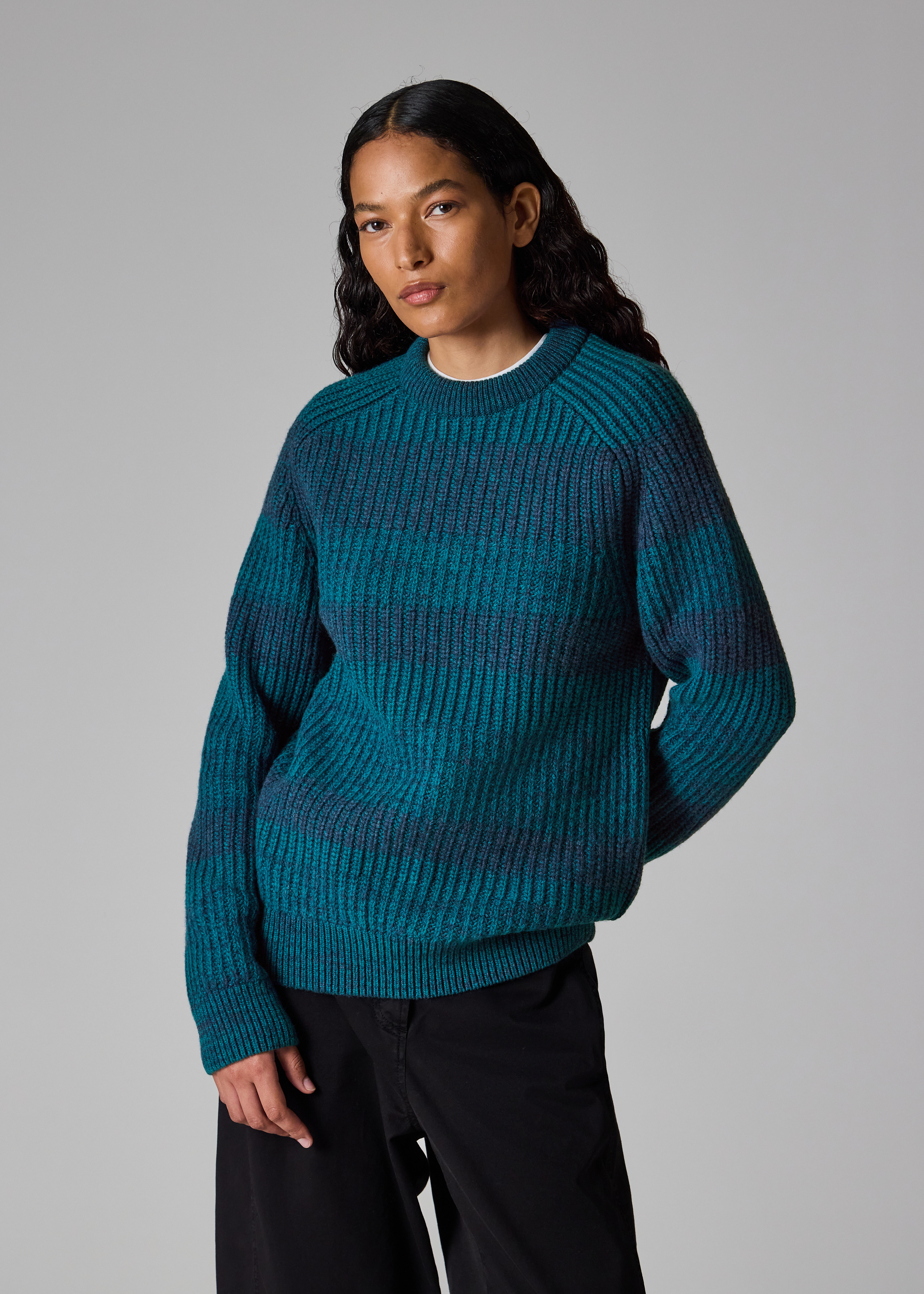 Paul Smith loves Barbour - Rosette Blue Saddle Crew Neck Sweater - 7