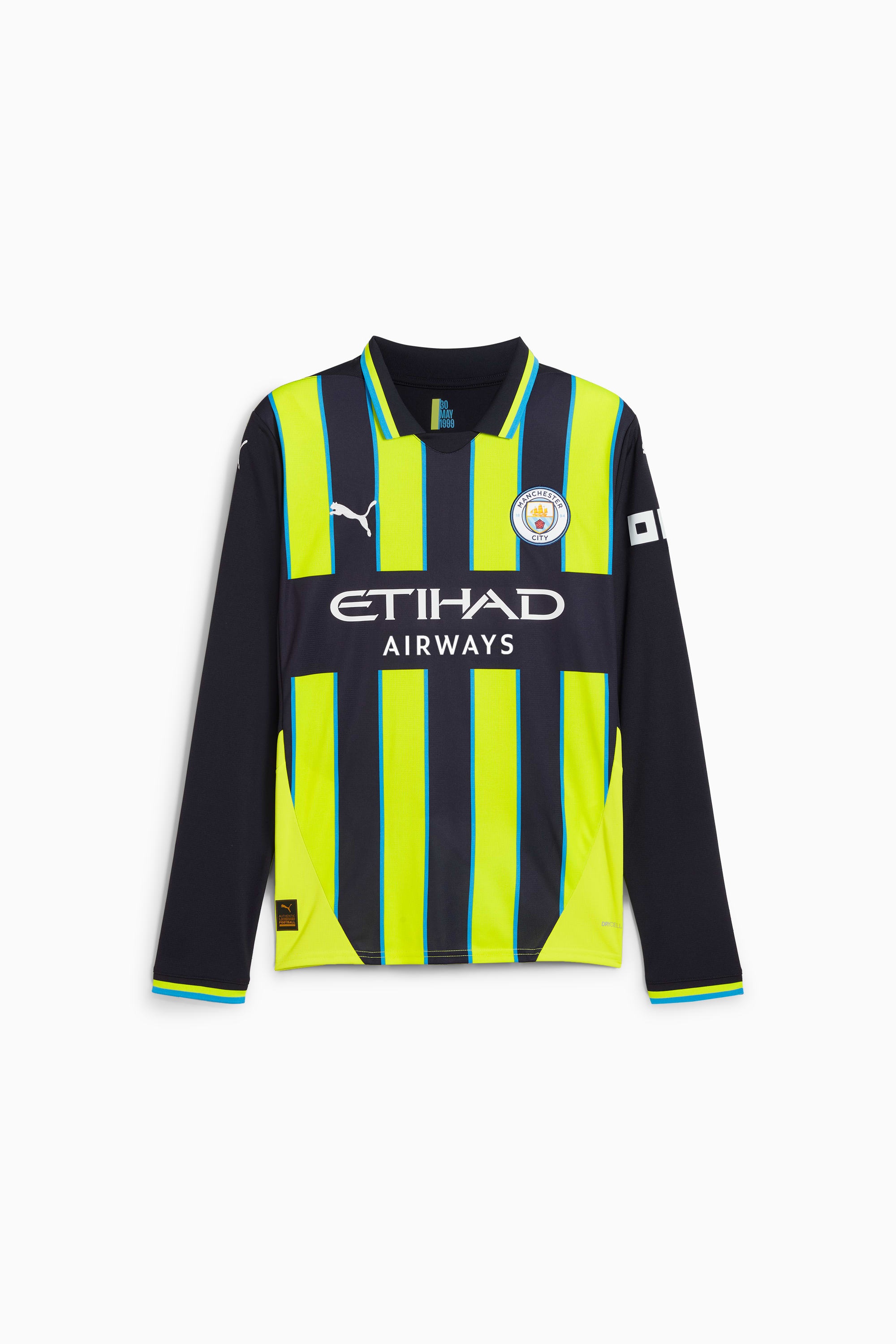 Manchester City 24/25 Men's Replica Away Long Sleeve Soccer Jersey - 1