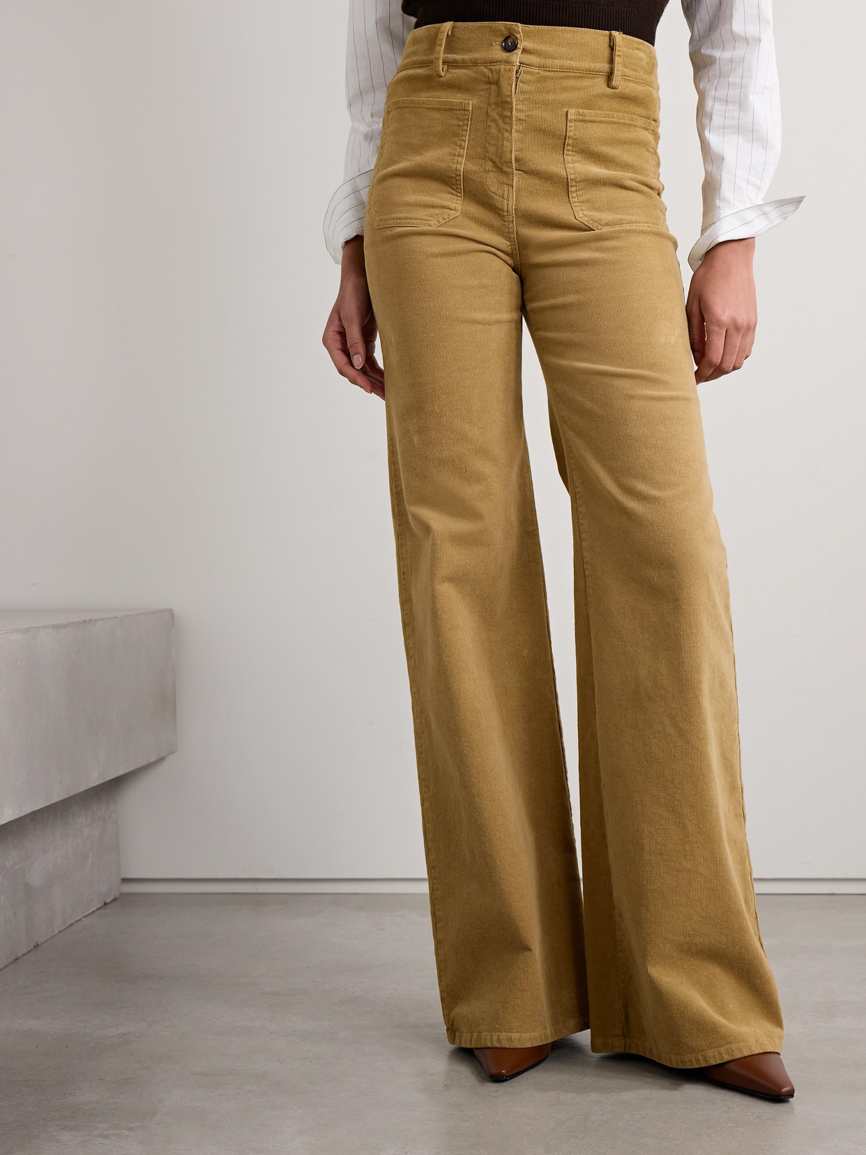 Florence Cotton-blend Corduroy Flared Pants - 4