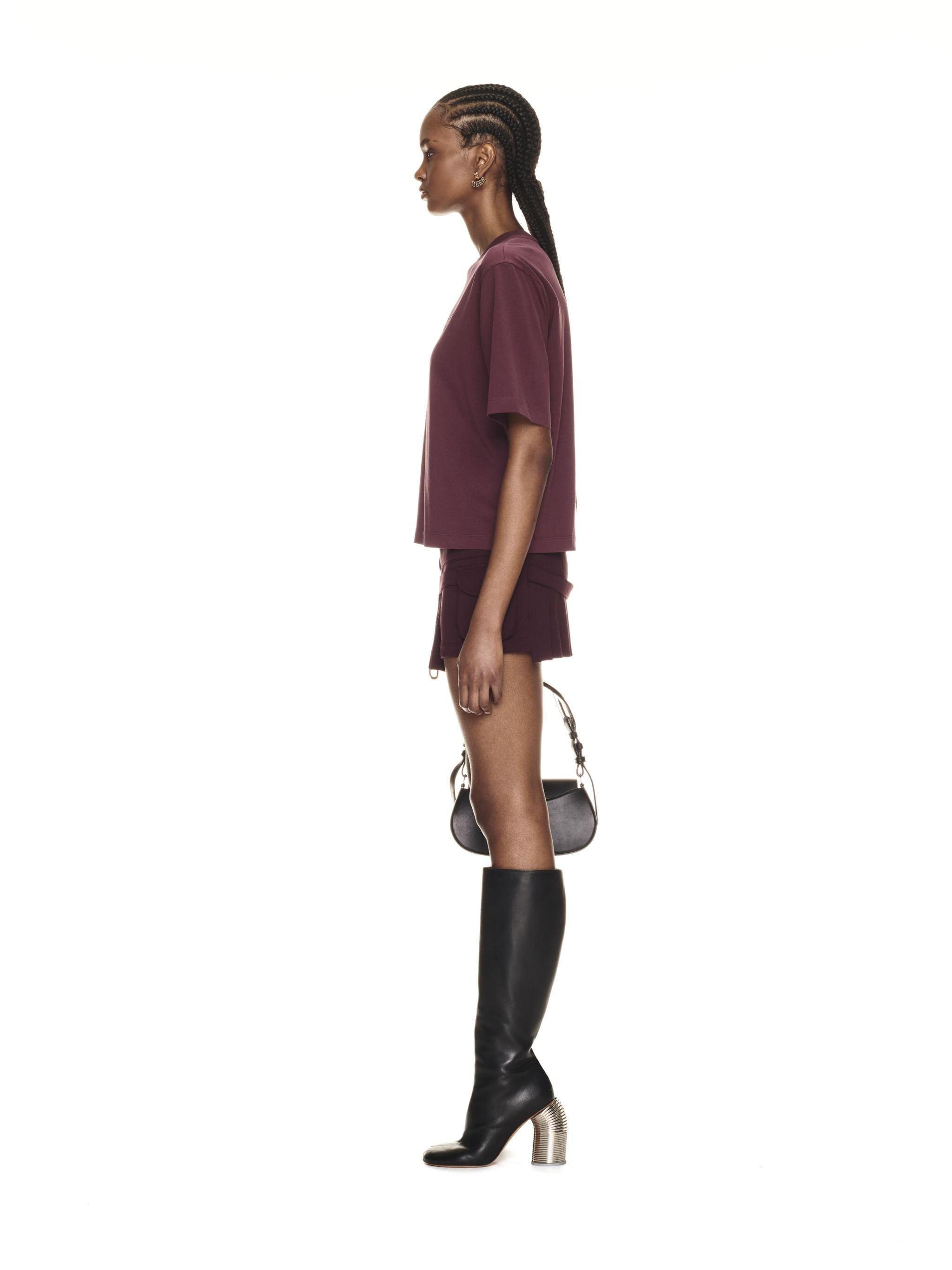 Thick Big Logo Basic Tee Burgundy Burgu - 3
