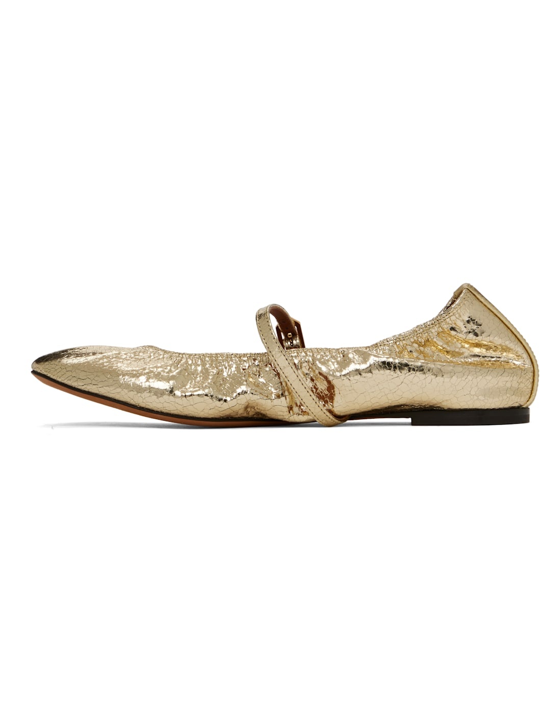 Gold Mary Jane Ballerina Flats - 3