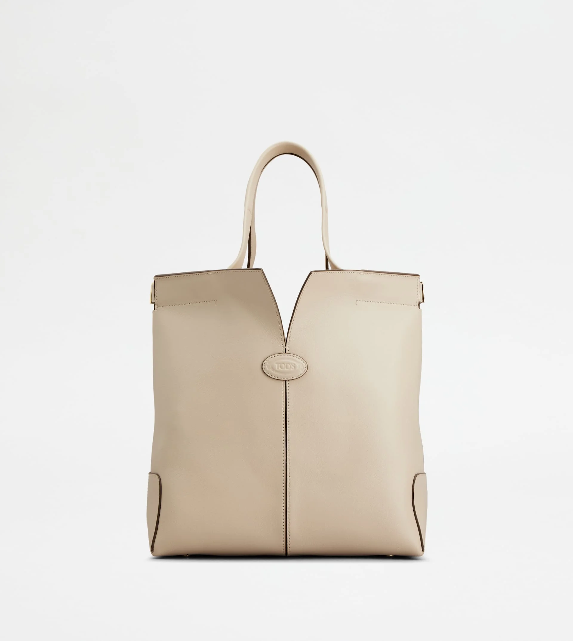 TOD'S DI BAG FOLIO IN LEATHER SMALL - OFF WHITE - 1