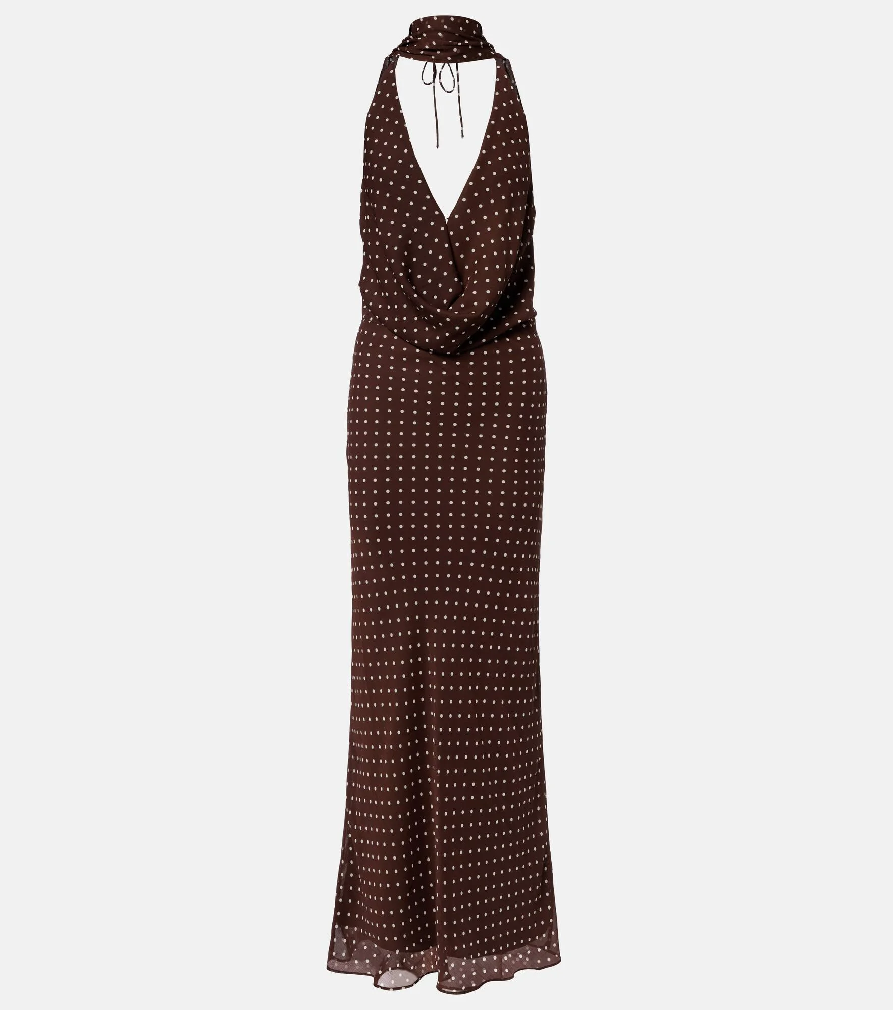 Polka-dot halterneck maxi dress - 1