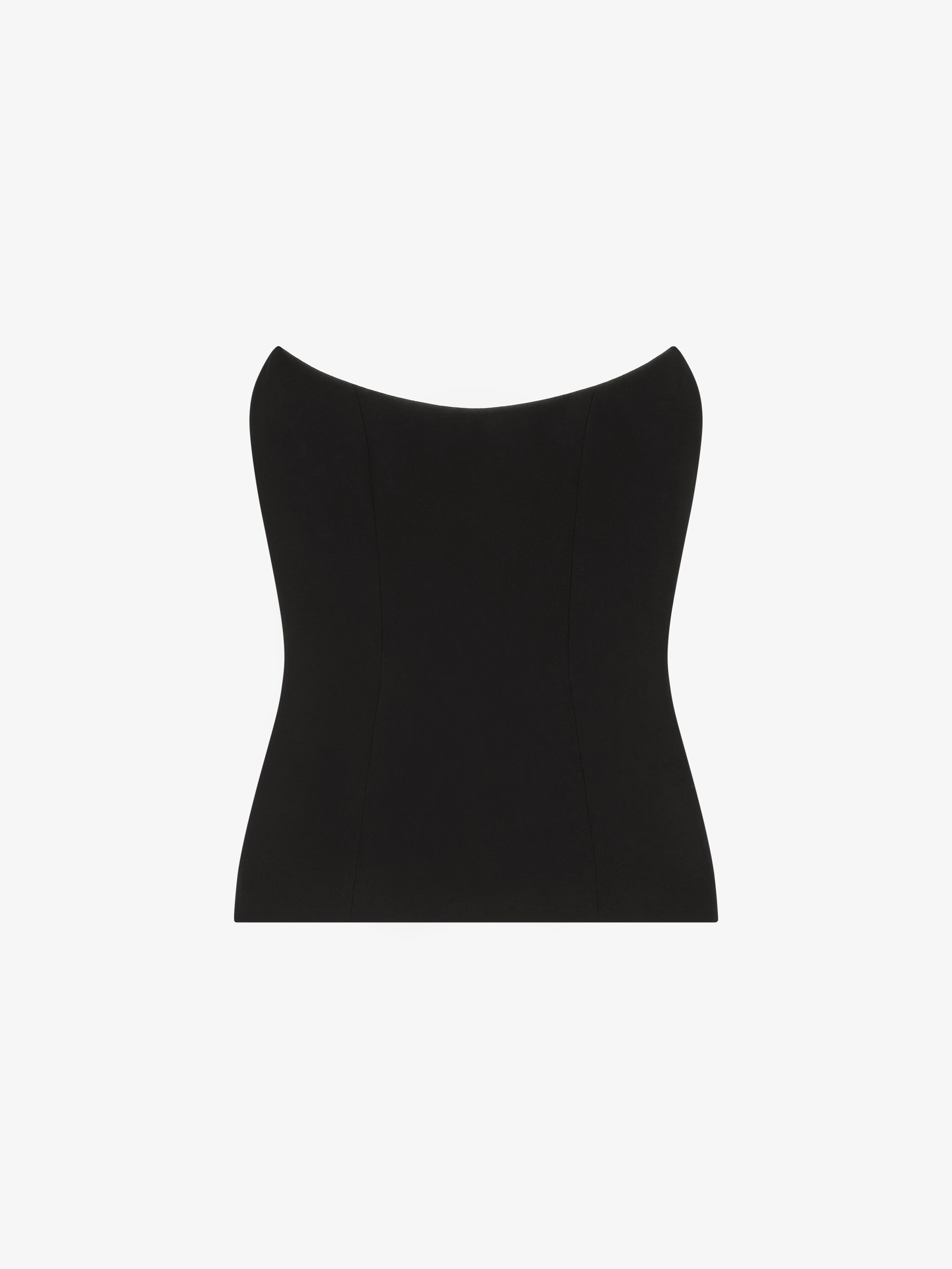 CORSET BUSTIER TOP IN CREPE AND SATIN - 1