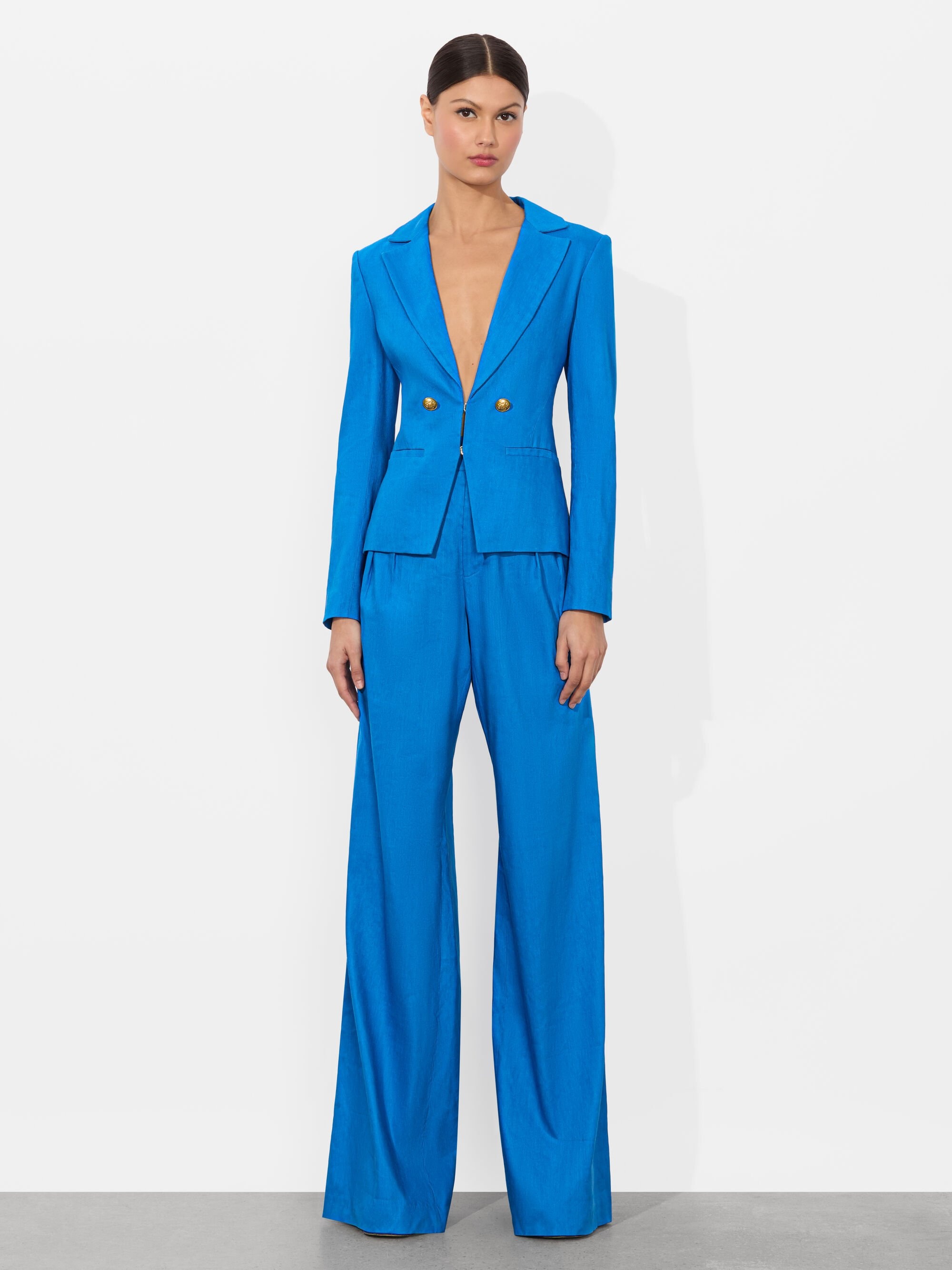 MYA LINEN FITTED BLAZER - 3