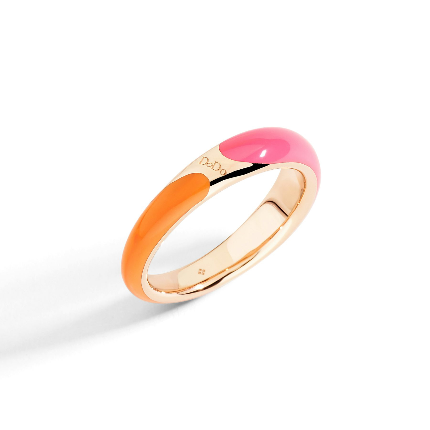 GOLD PLATED SILVER & ENAMEL RONDELLE RING - 1