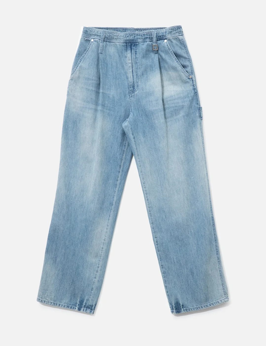 BLUE LIGHTWEIGHT BANDING DENIM PANTS - 1