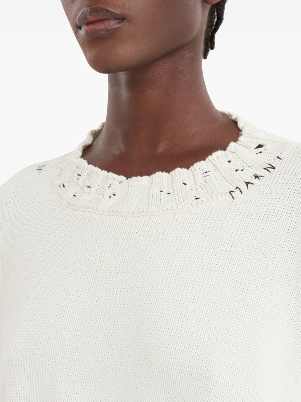 cropped distressed jumper - 5