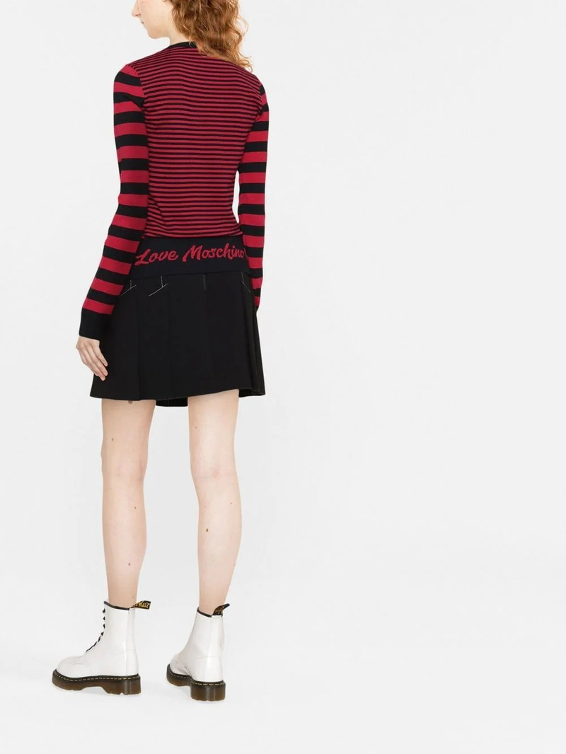 logo-embroidered striped jumper 4