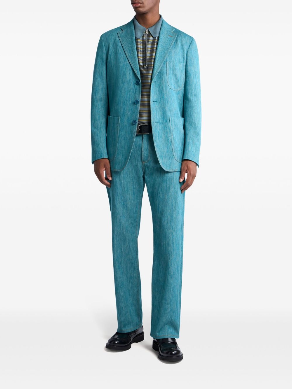 slub-texture blazer - 2