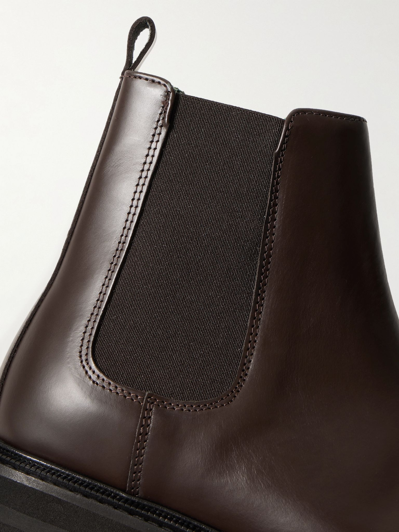 Officer Leather Chelsea Boots Dark brown - 5