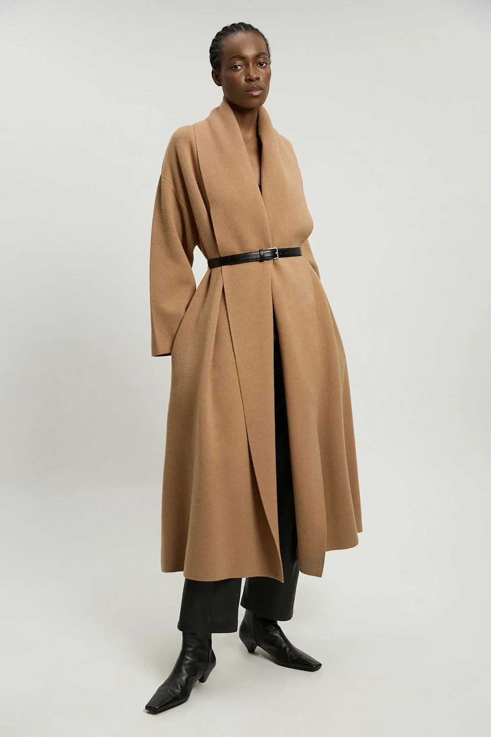 Knit Oversized Belted Midi Coatigan - 1