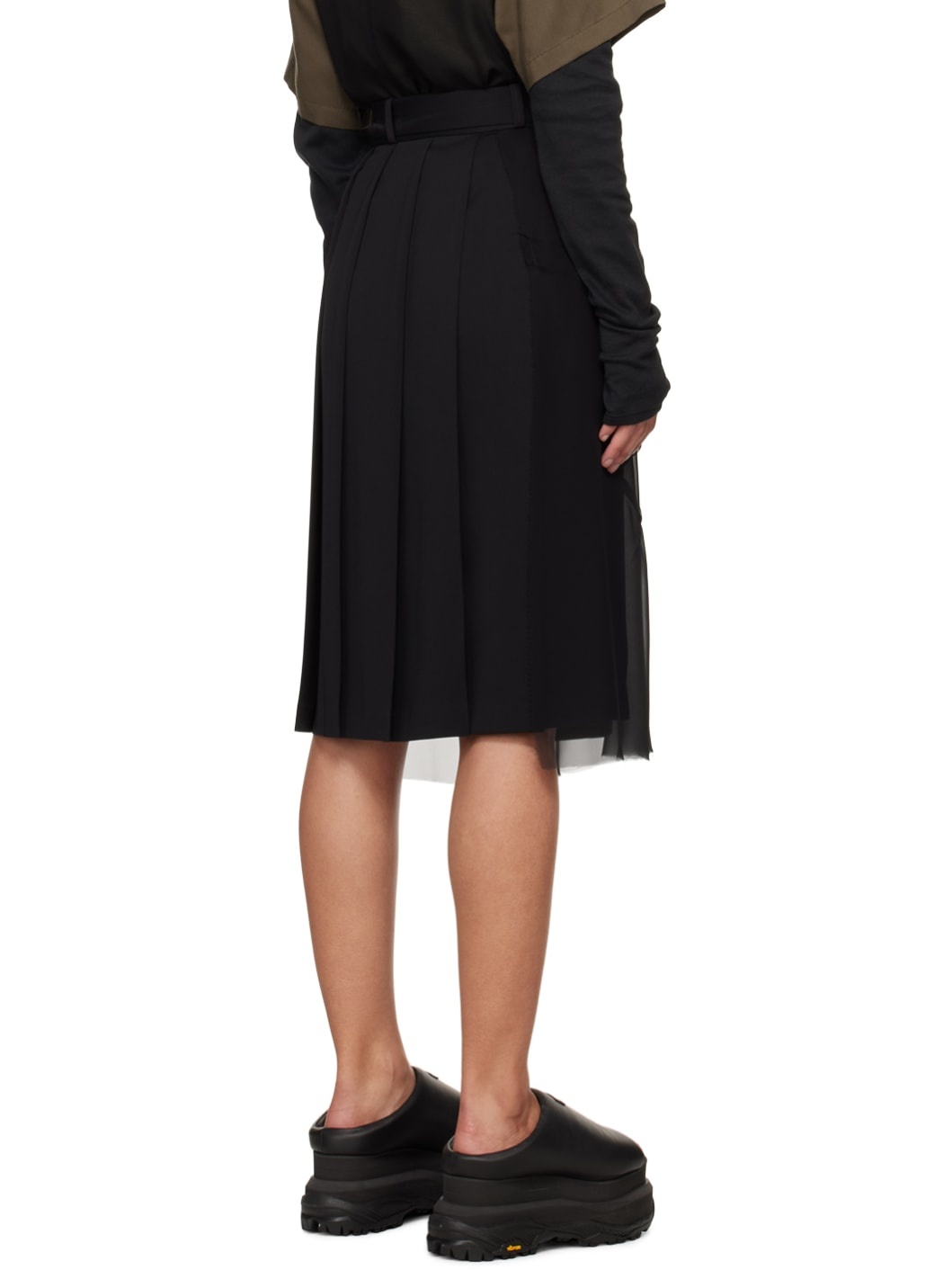 Black Layered Midi Skirt - 3