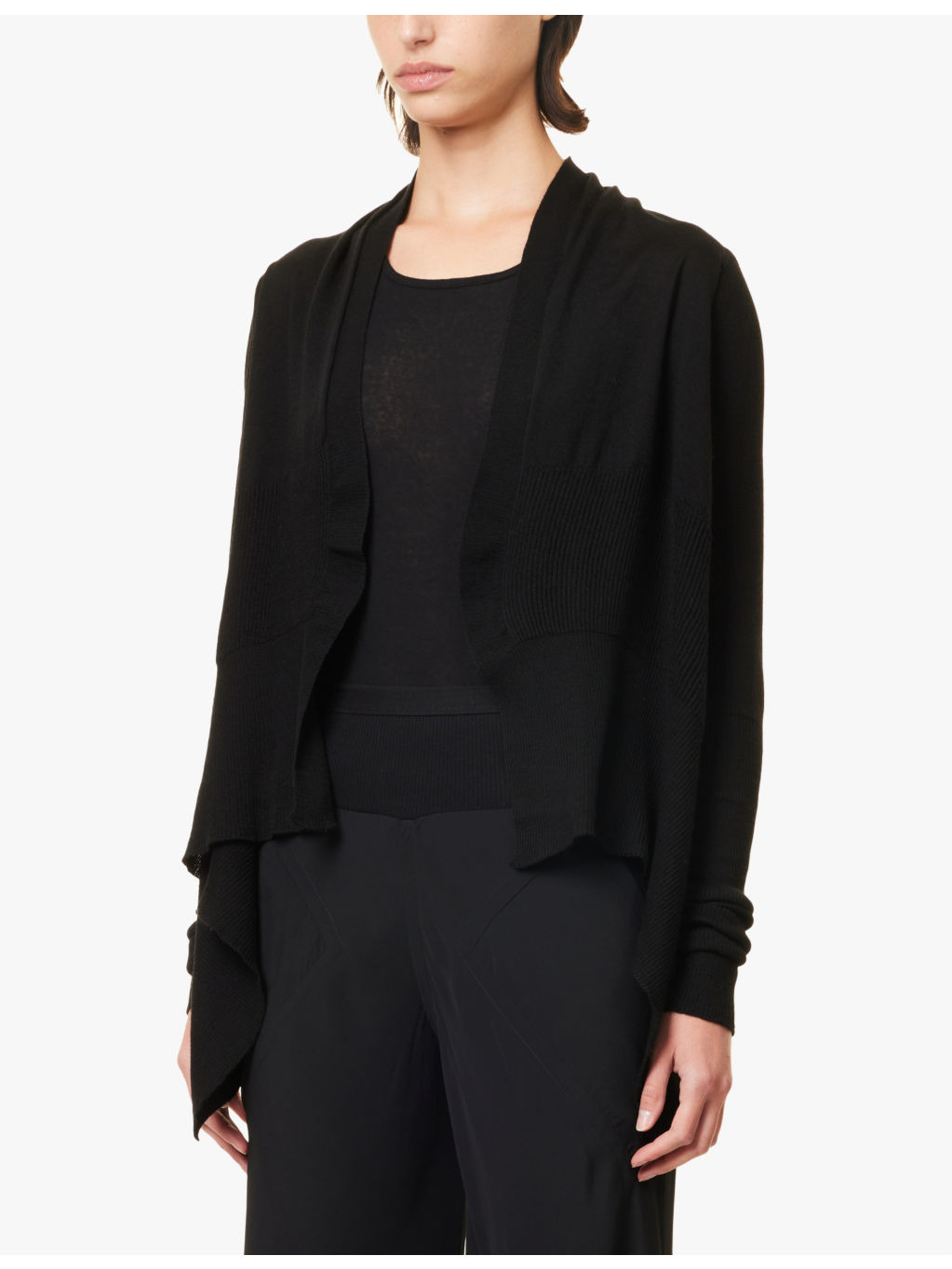 Wrap-front relaxed-fit wool cardigan - 3