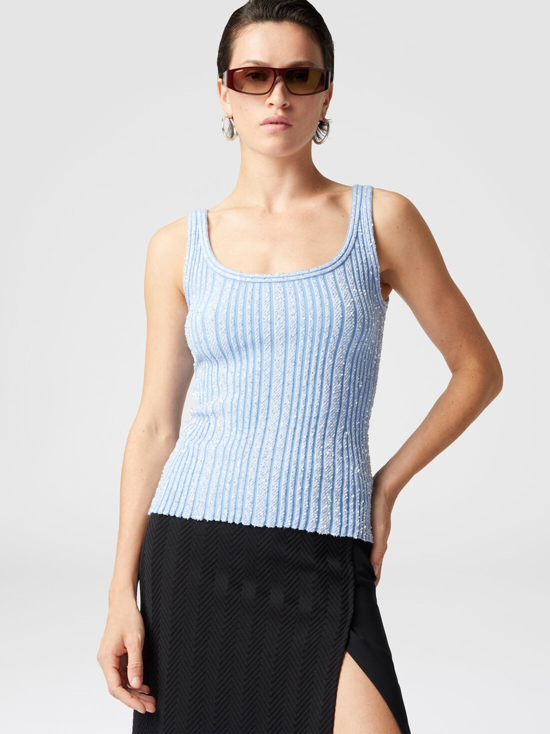 Ribbed tank top with sequins 4