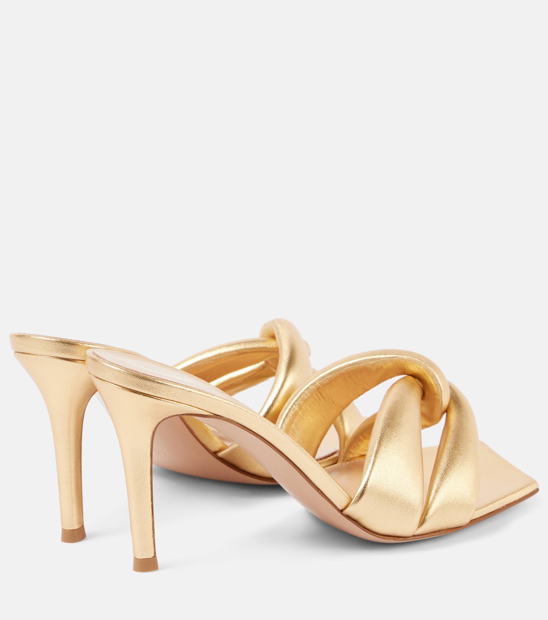 Amour 85 metallic leather mules - 3