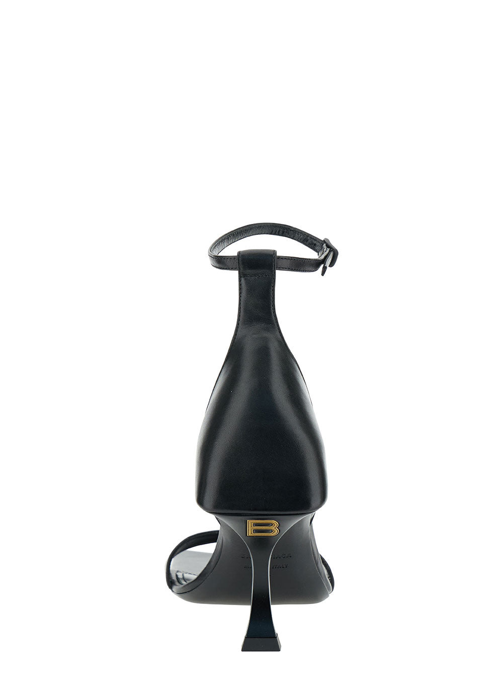 Balenciaga Women 'Hourglass' Black Sandals With Curved Heel In Leather Woman - 4