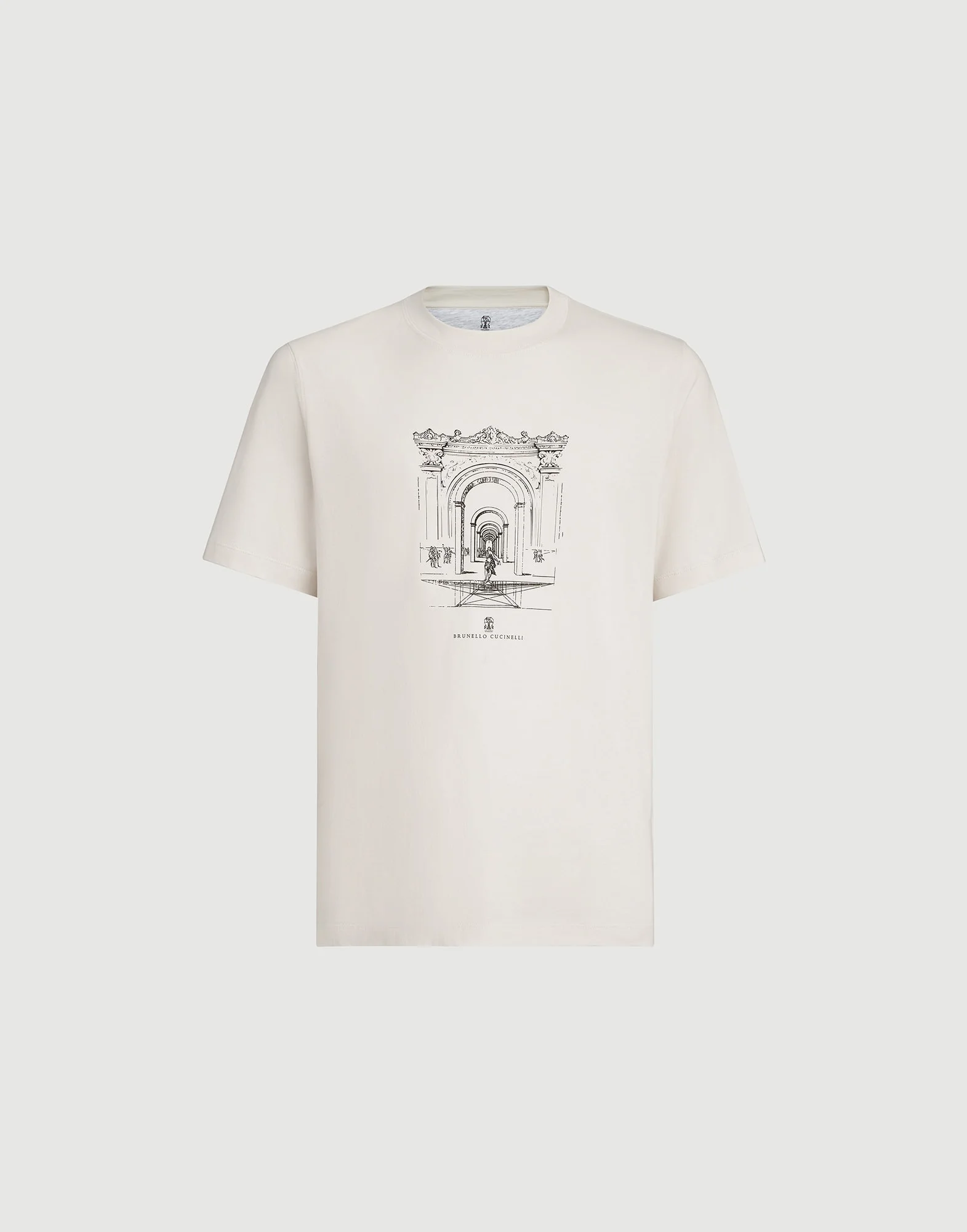 Cotton jersey crew neck T-shirt with print - 1