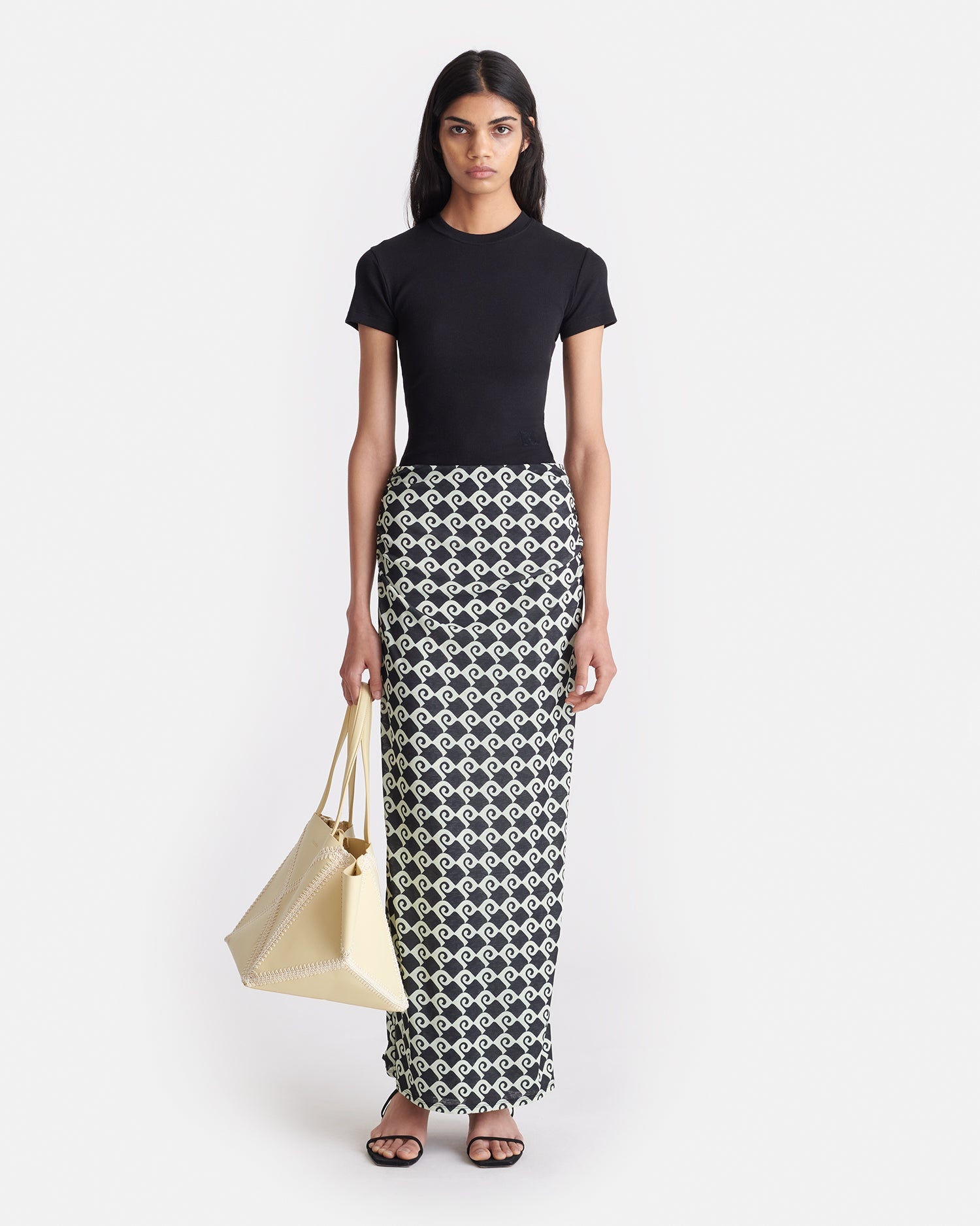 Ruched Mesh-Jersey Midi Skirt - 3