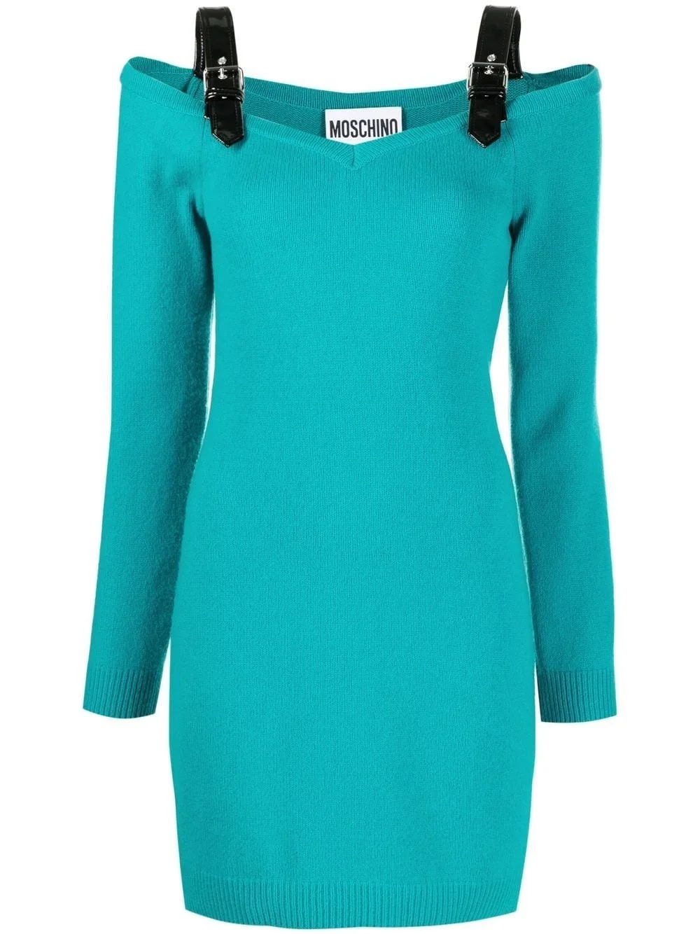 strap-detail knitted mini dress - 1