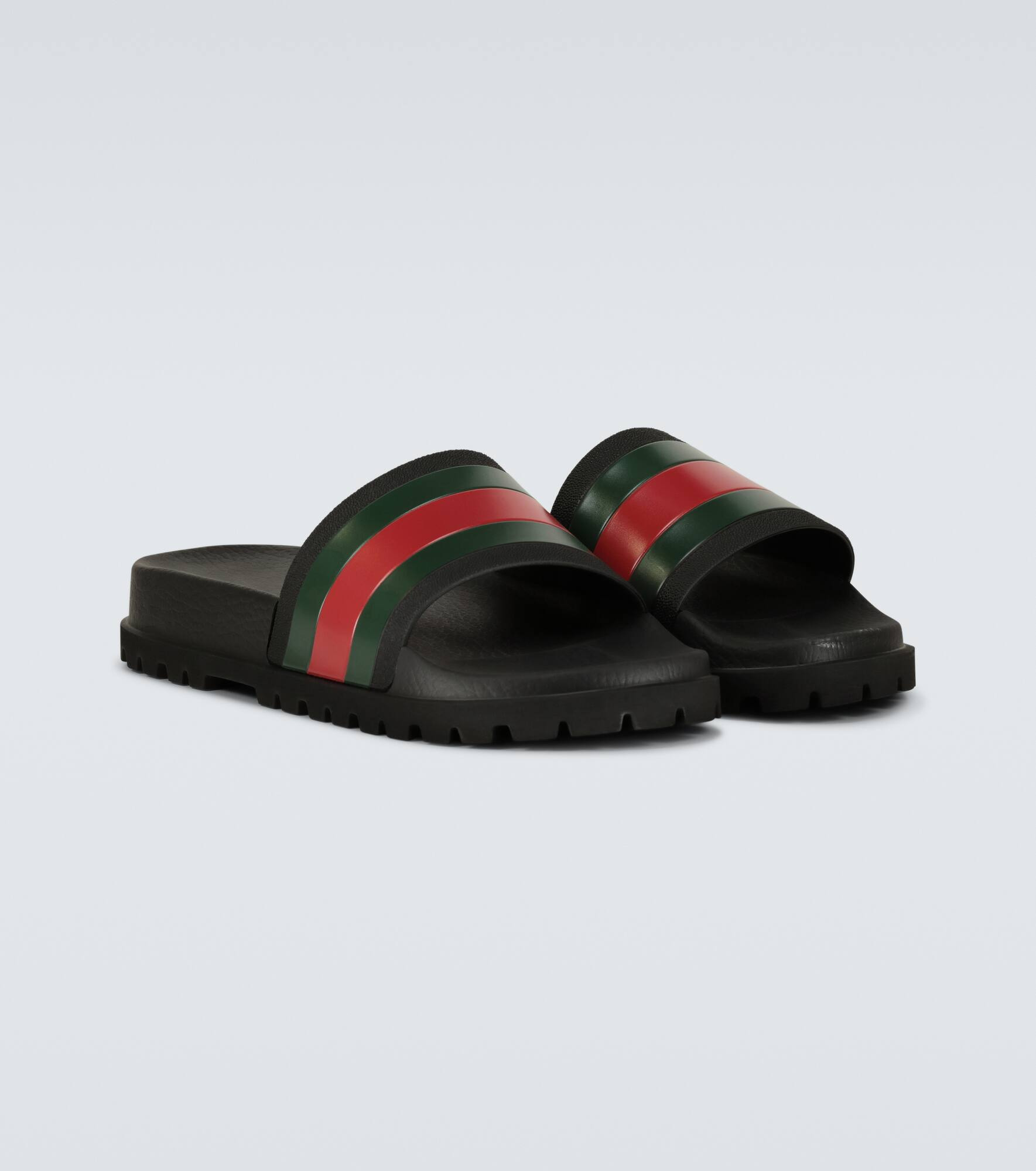 Striped Web slide sandals - 4