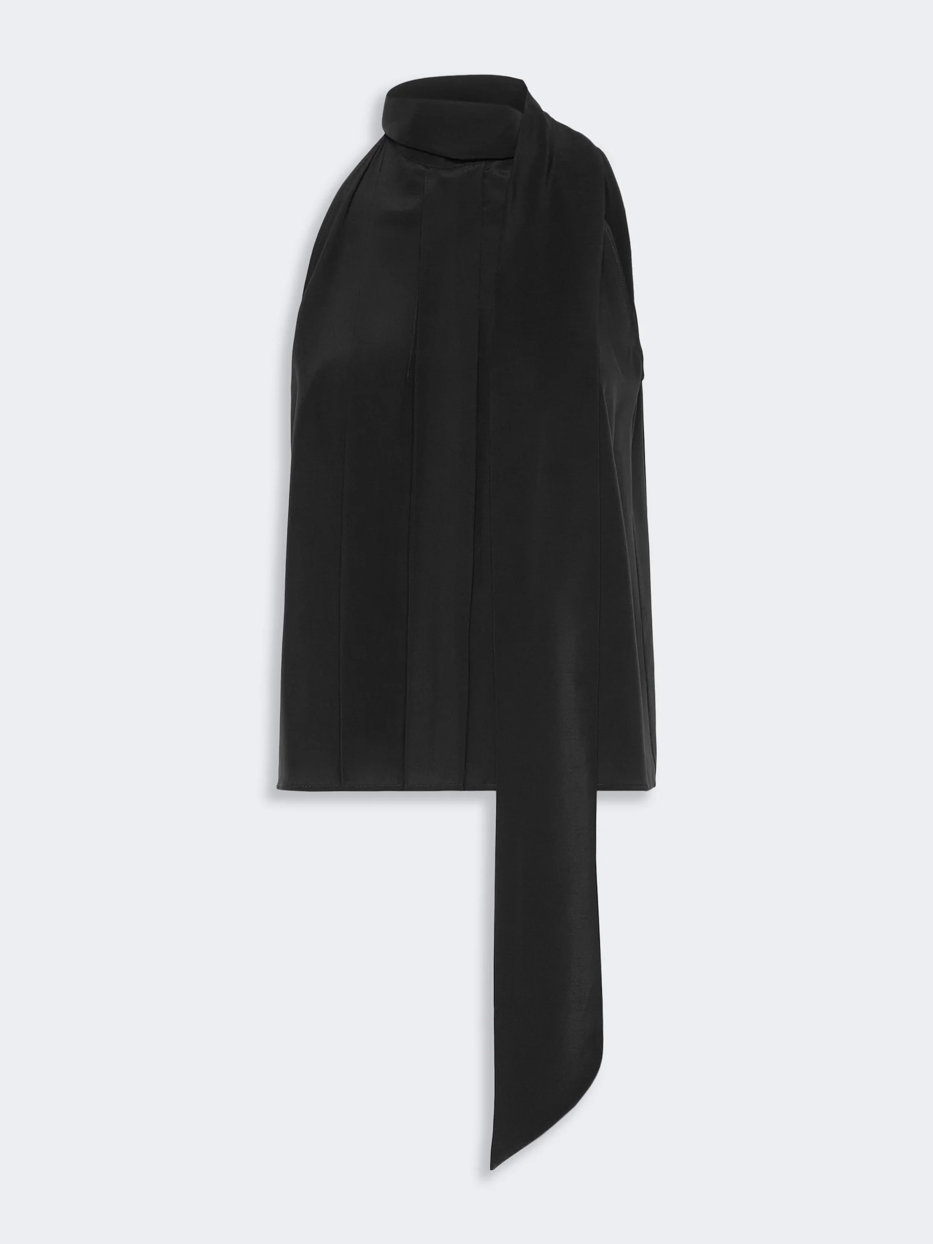 FUNE Sleeveless crepe de chine top - BLACK - 1