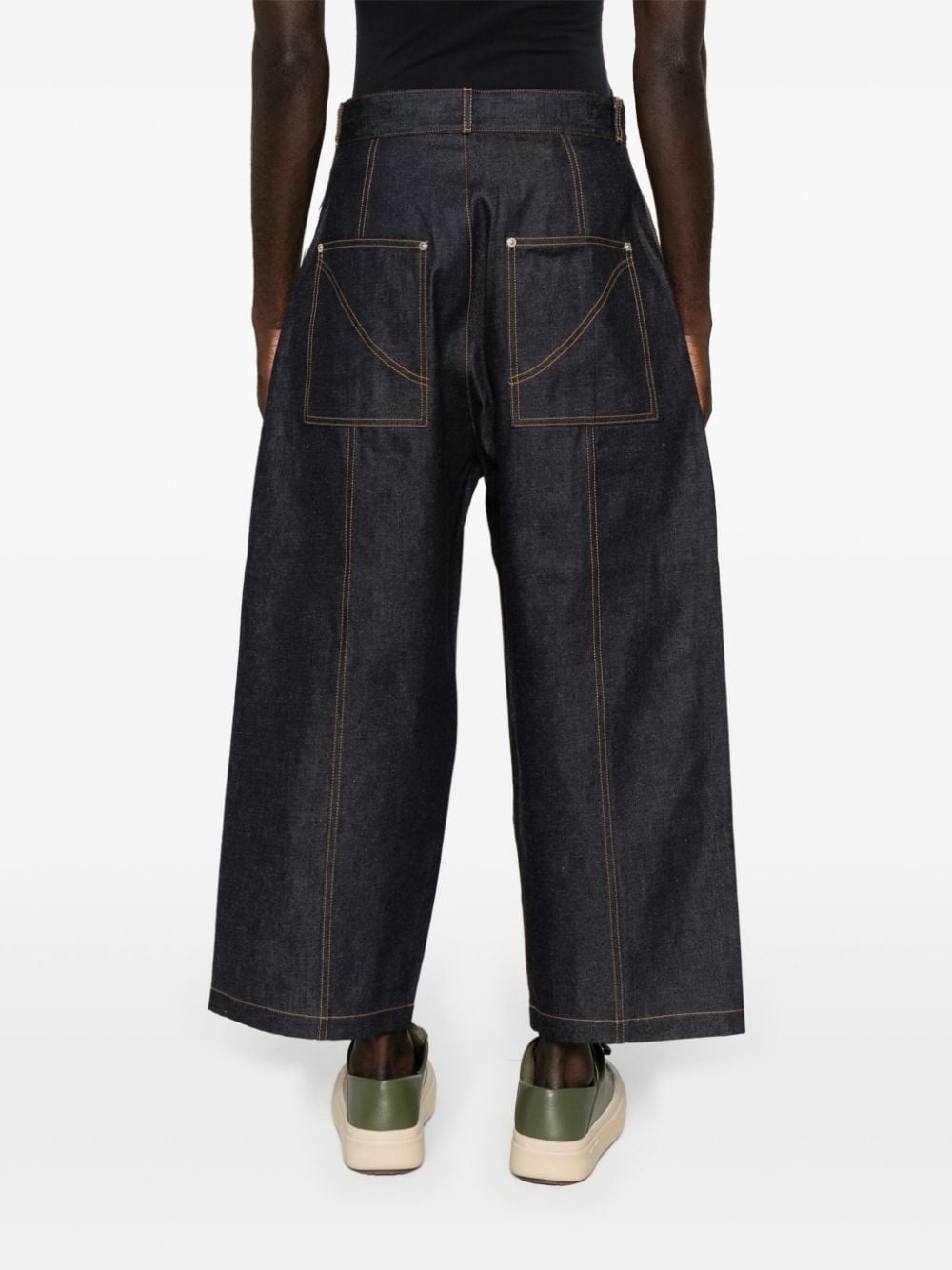 seam-detail wide-leg jeans - 4