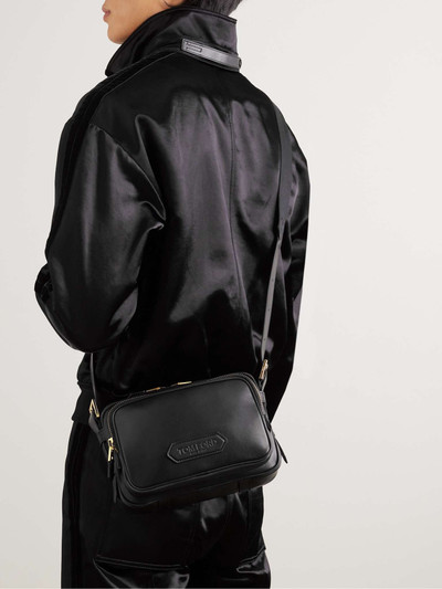 TOM FORD Logo-Embossed Leather Messenger Bag outlook